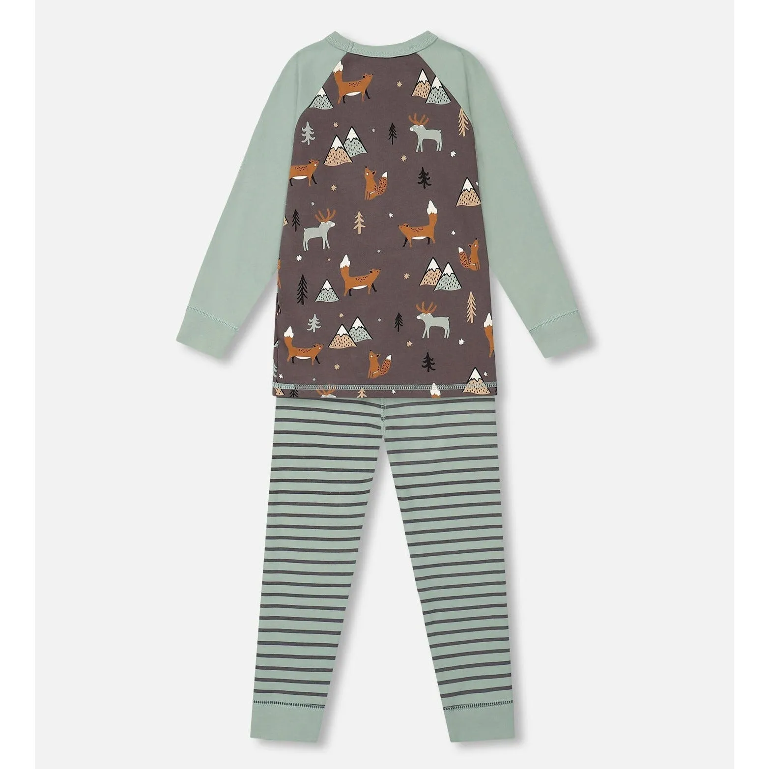 Deux Par Deux Organic Pajama Set - Woodland