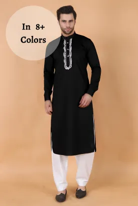 Embroidered Cotton Kurta Pajama