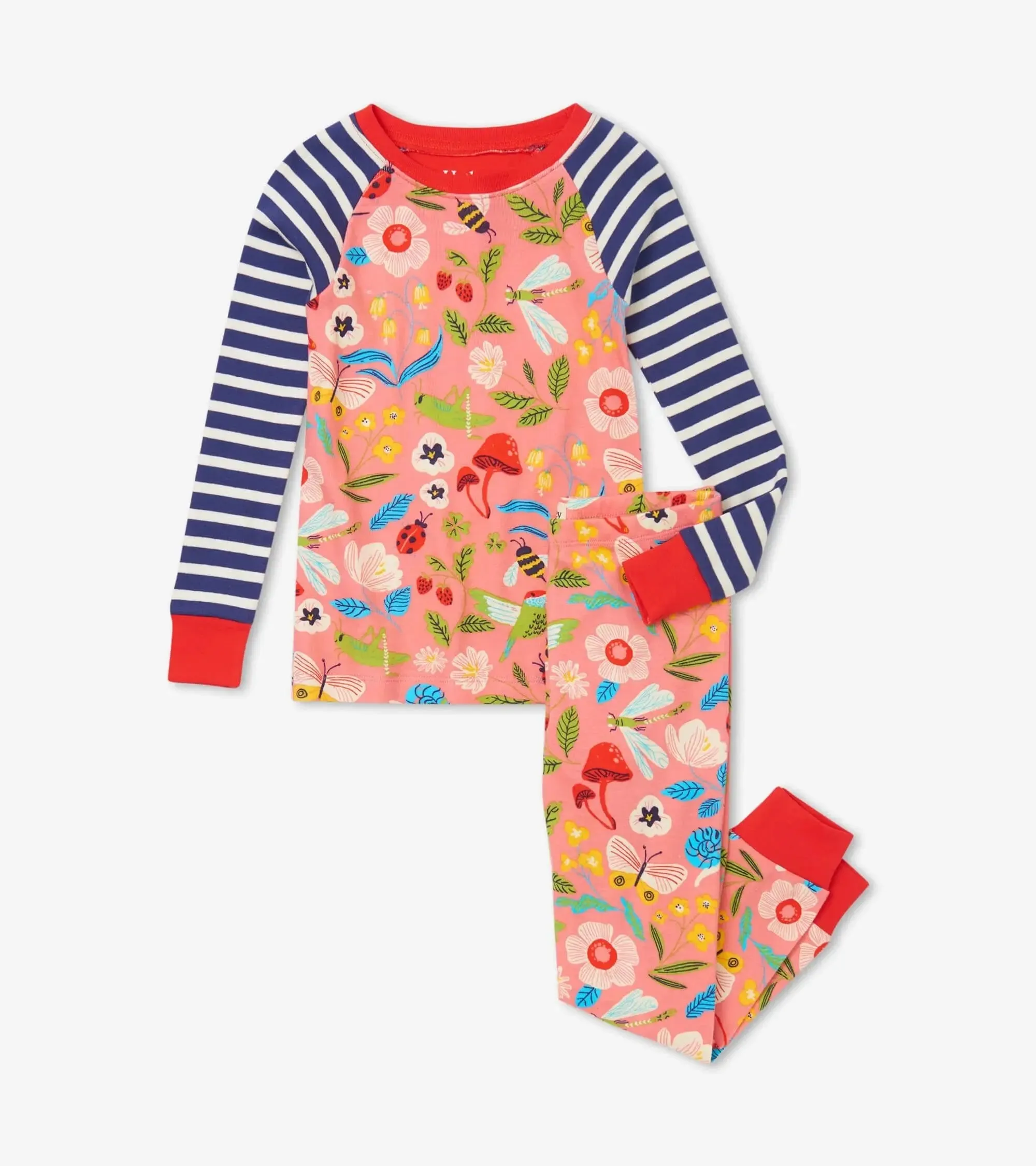 Enchanted Garden Organic Cotton Raglan Girls Pajama Set | Hatley