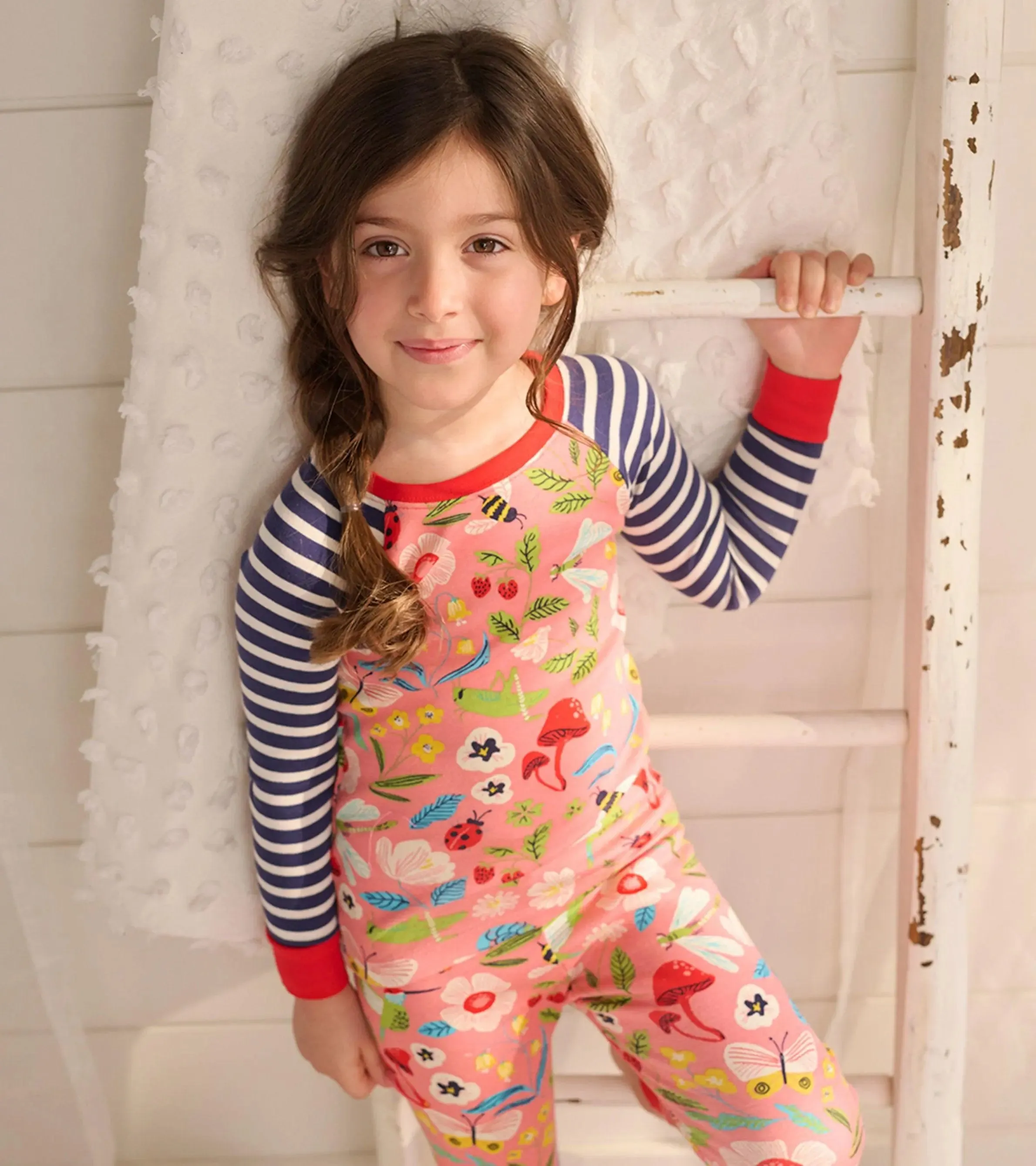 Enchanted Garden Organic Cotton Raglan Girls Pajama Set | Hatley