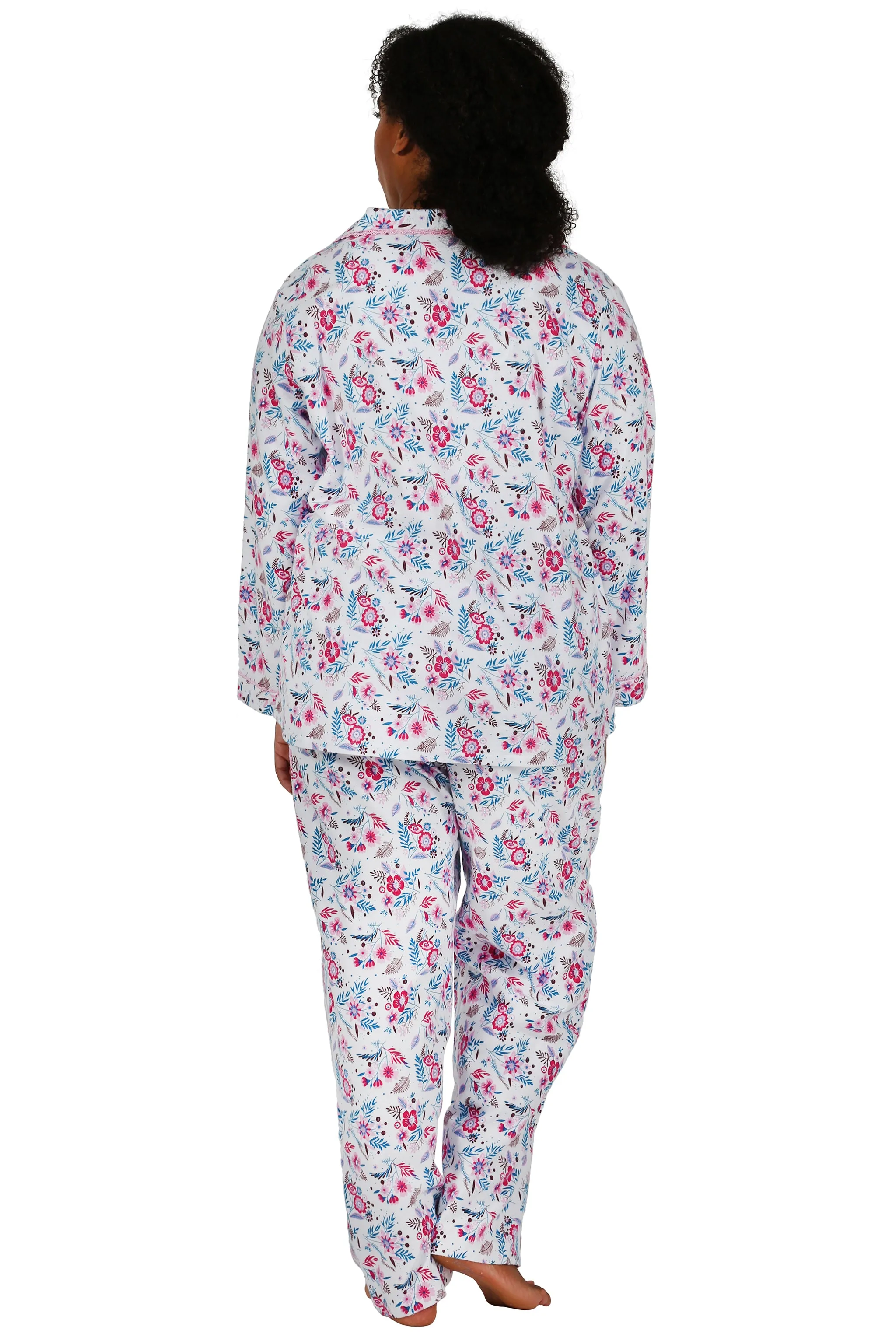 Flannel Long Sleeve Plus Size Pajama Set