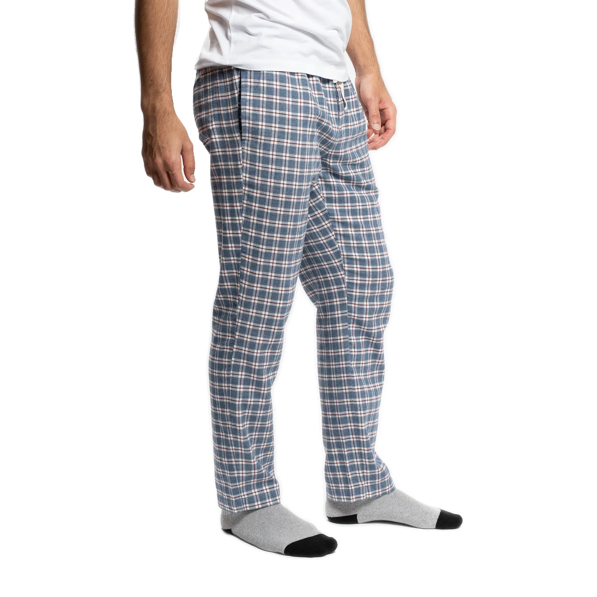 Flannel Pajama Pants -  Navy Windowpane