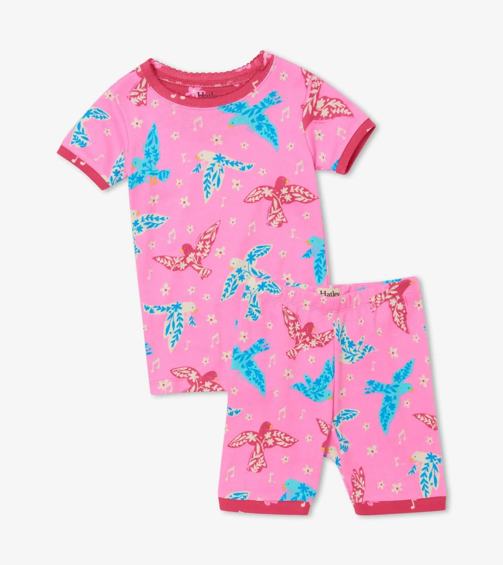 Floral Birds Organic Cotton Short Pajama Set | Hatley