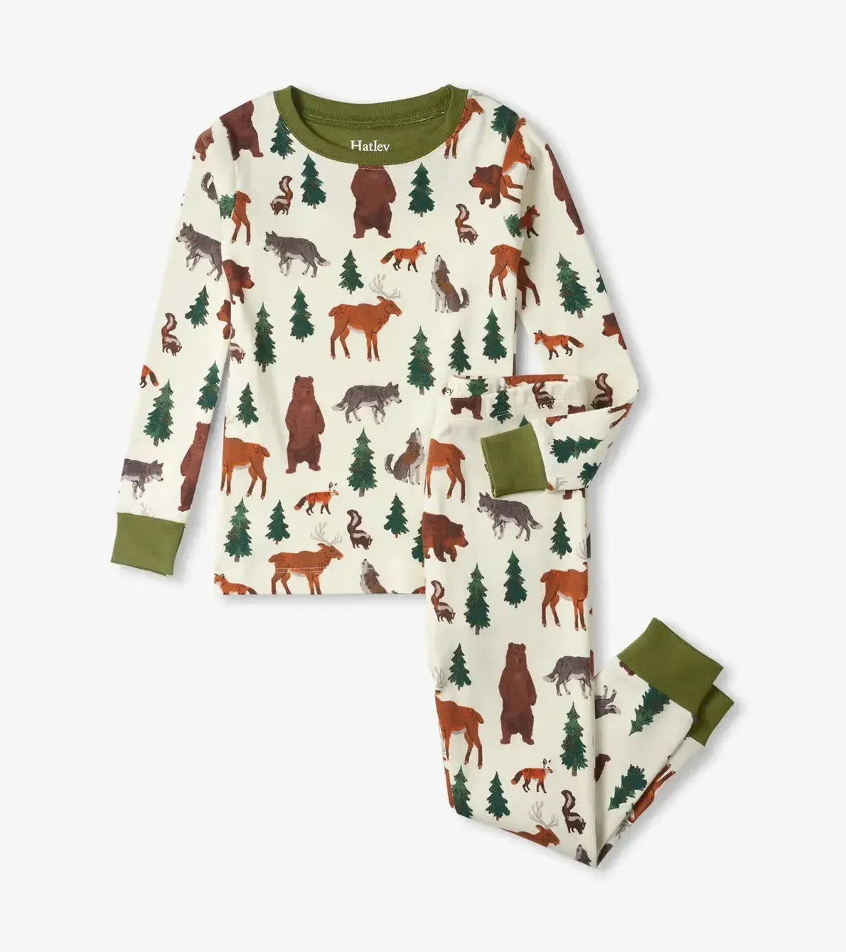 Forest Animals Kids Organic Cotton Boys Pajama Set | Hatley