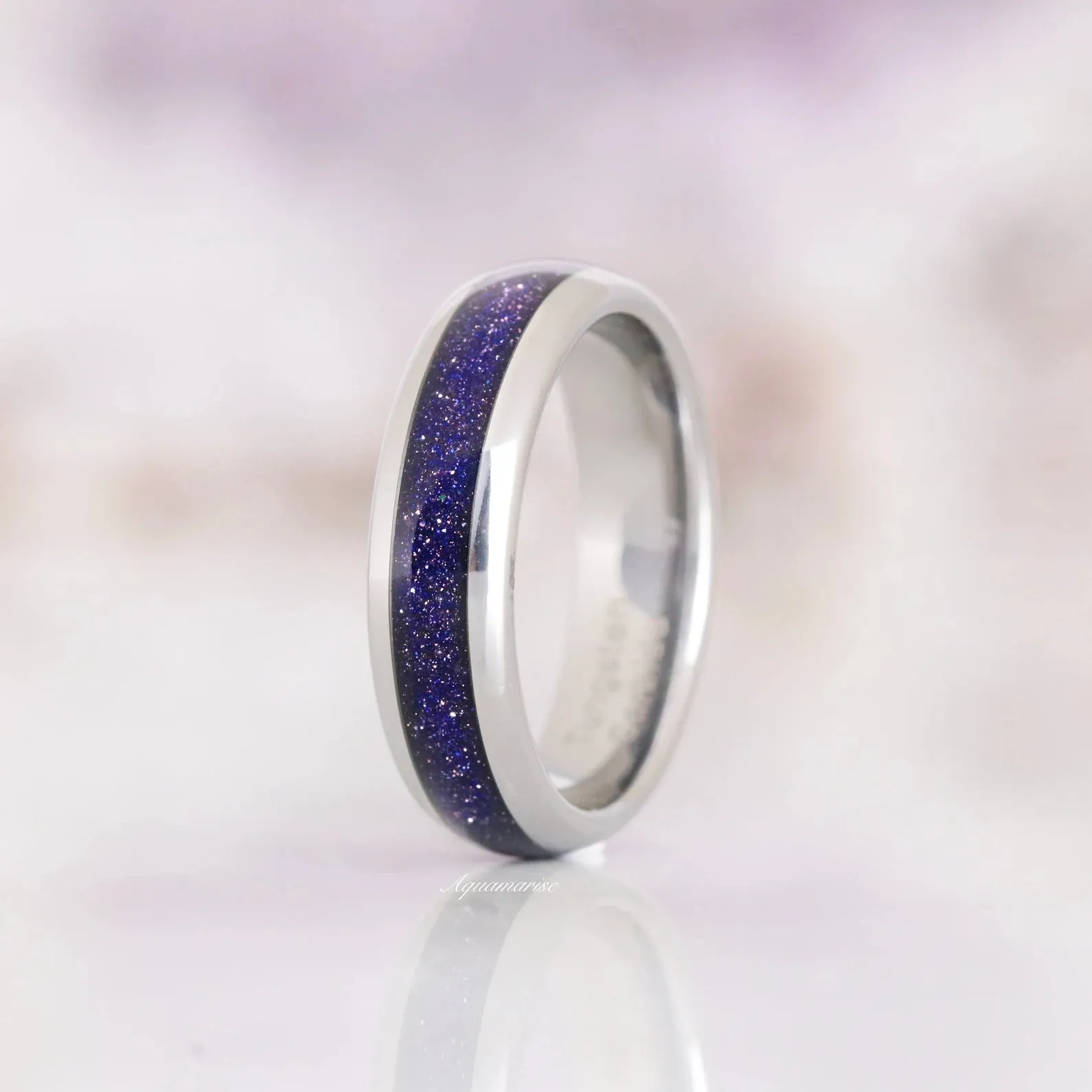 Galaxy Sandstone Starry Night Couples Ring