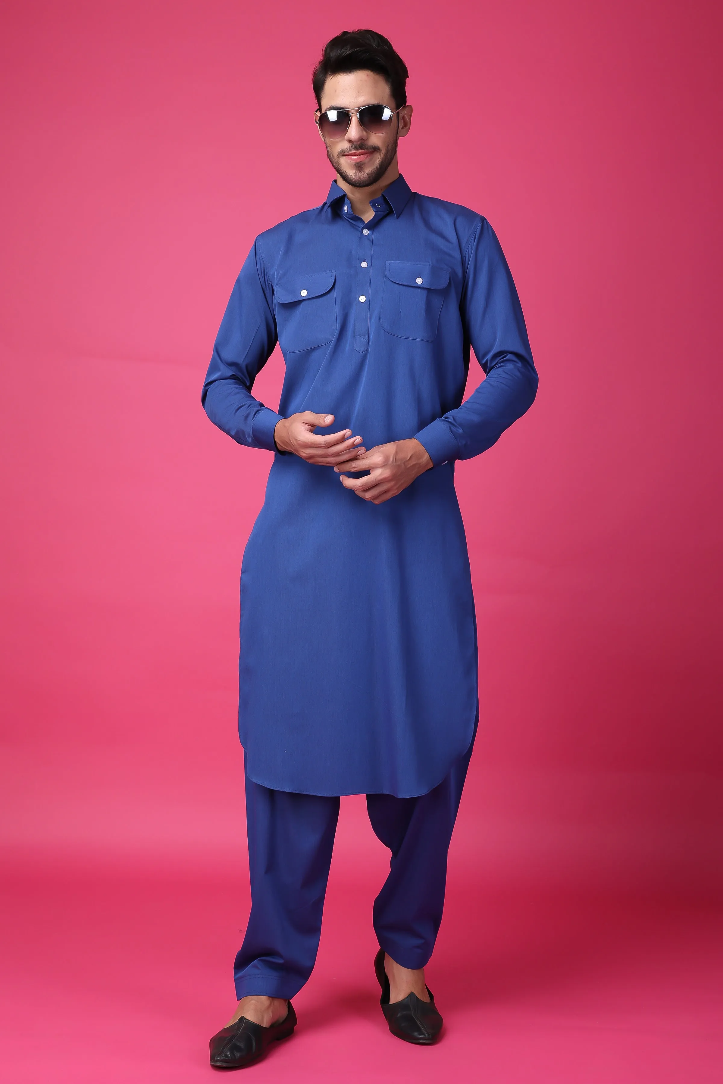 Glorious Indigo Pathani Suit