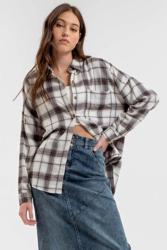 Golden Aura Plaid Top