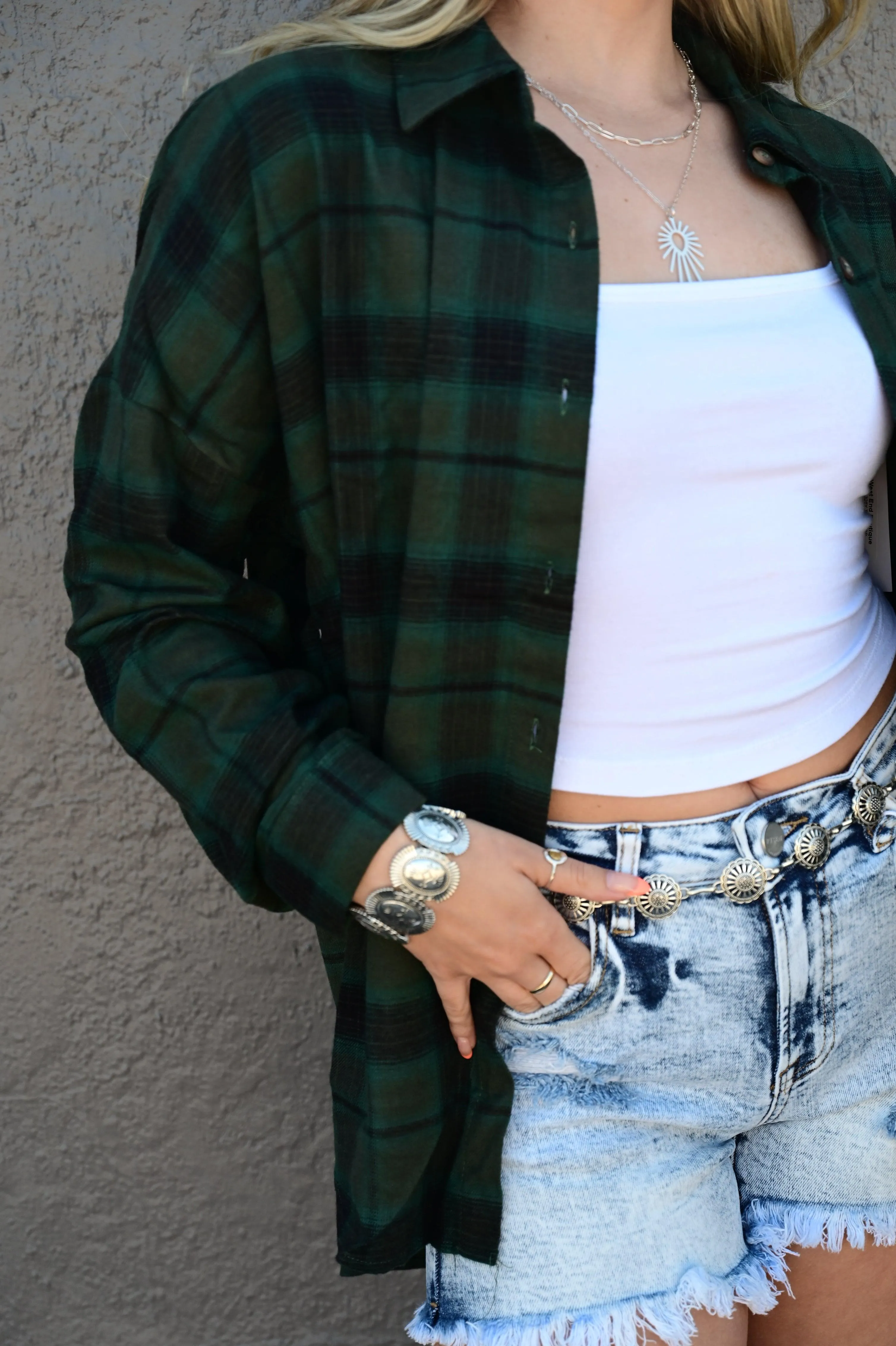 Golden Aura Plaid Top