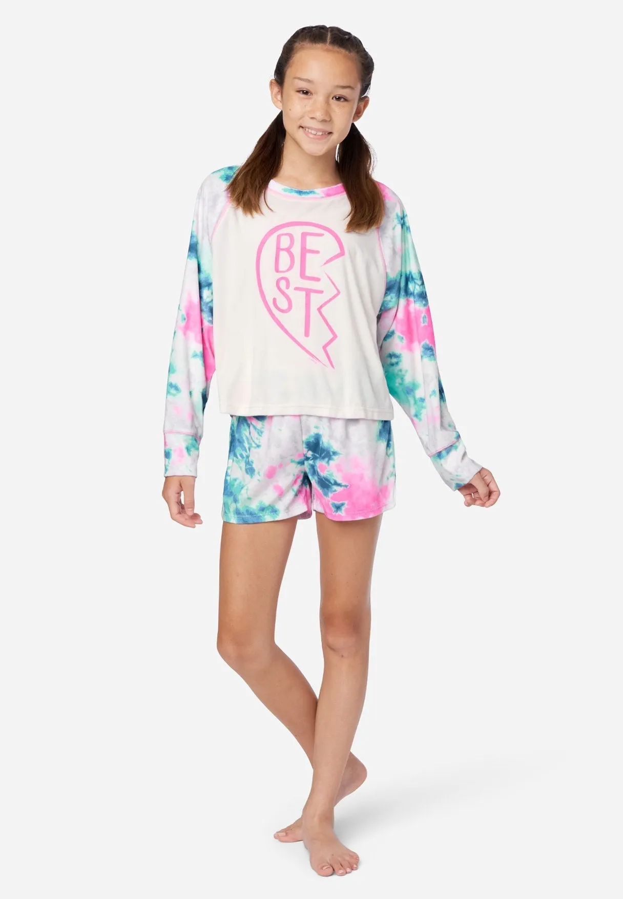 Graphic & Patterned Raglan Pajama Set