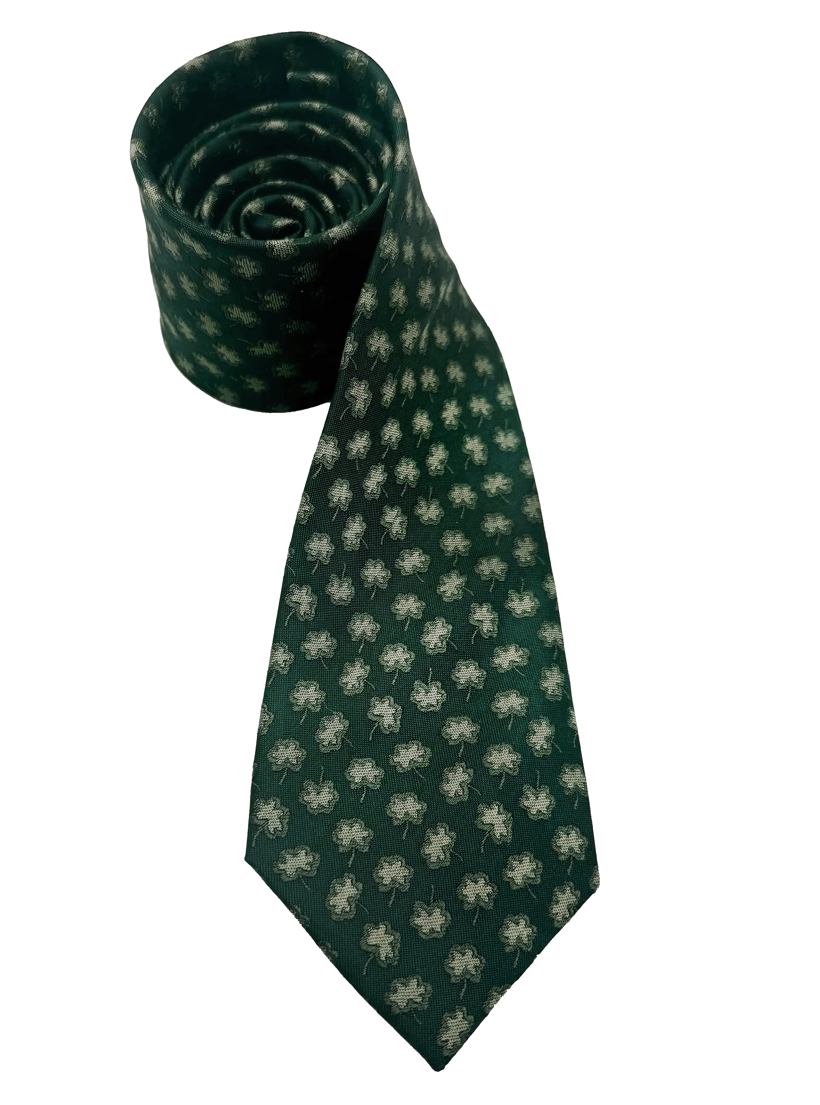 Green Floral Print Silk Tie