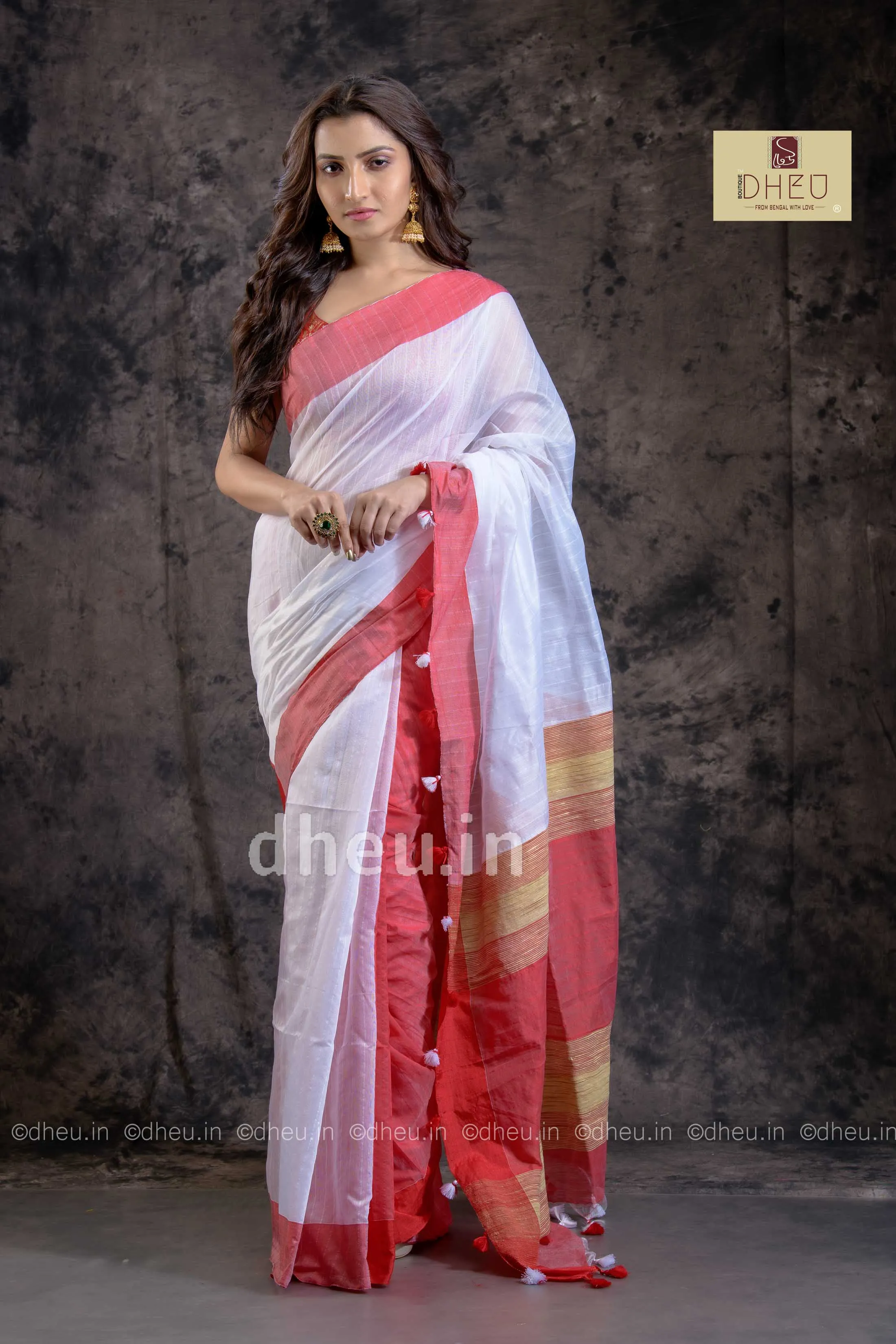 Handloom Saree-Kurta Couple Set