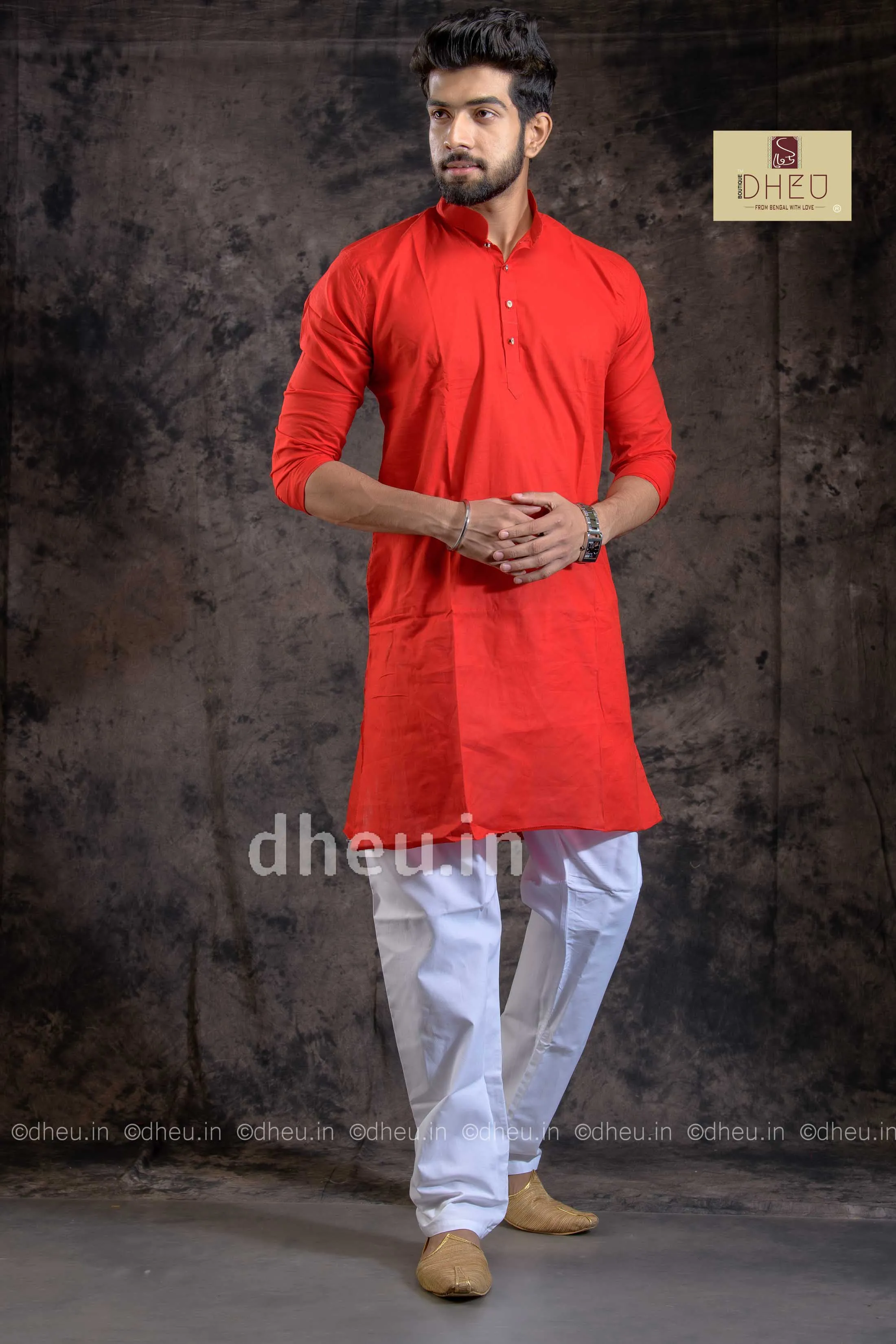 Handloom Saree-Kurta Couple Set