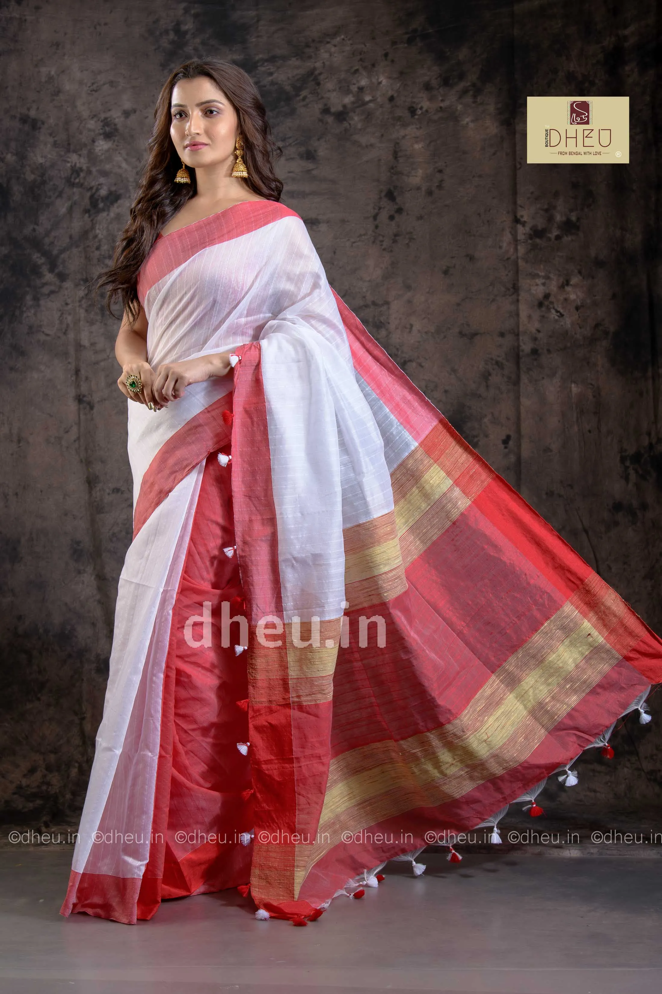 Handloom Saree-Kurta Couple Set