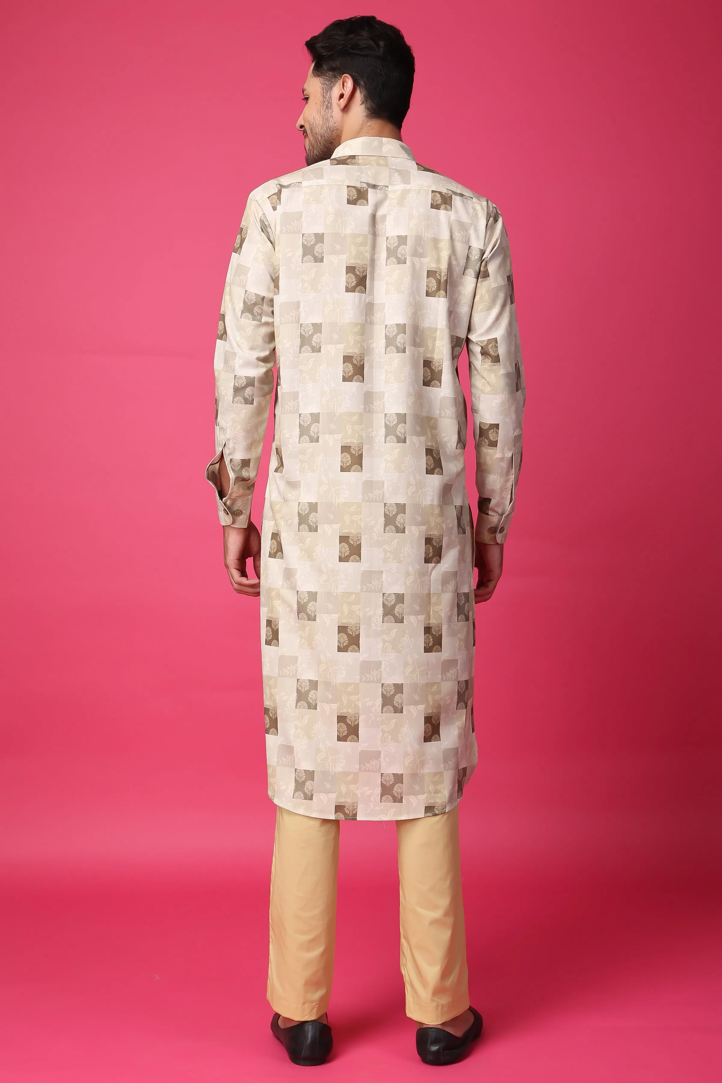 Hazelnut Hues Textured Kurta Pajama