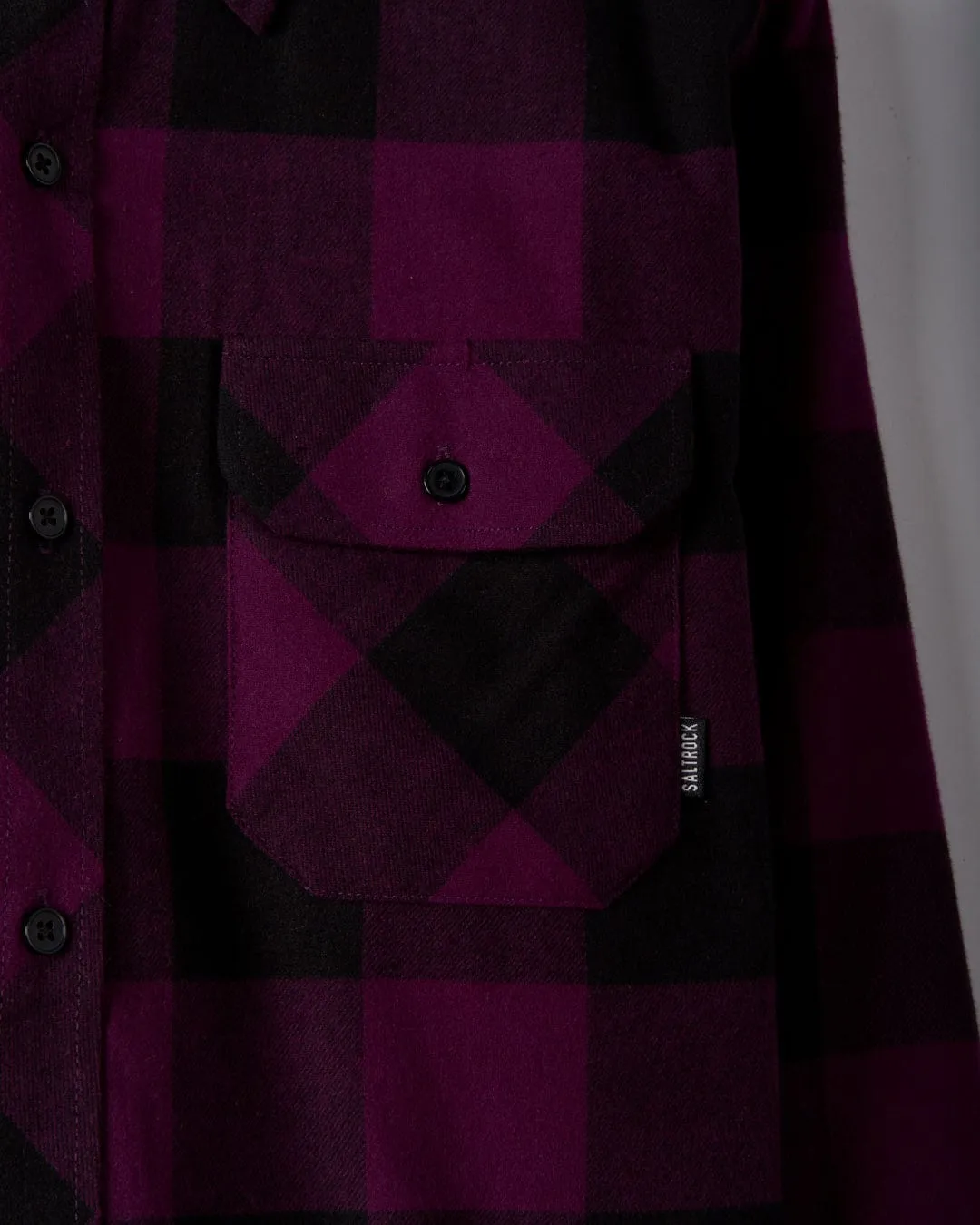 Jak - Mens Flannel Shirt - Black/Purple