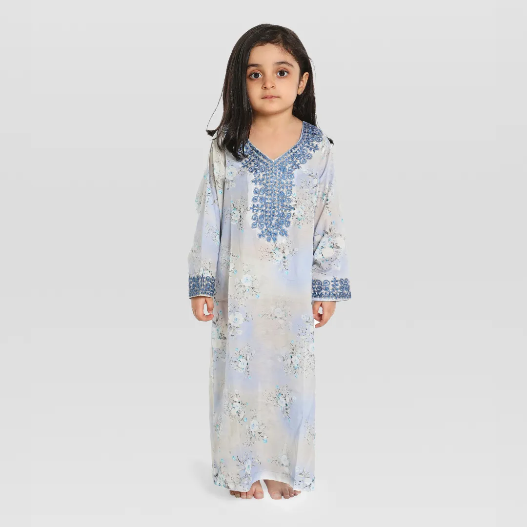 Jalabiya - Ferns and Petals Collection - Blue