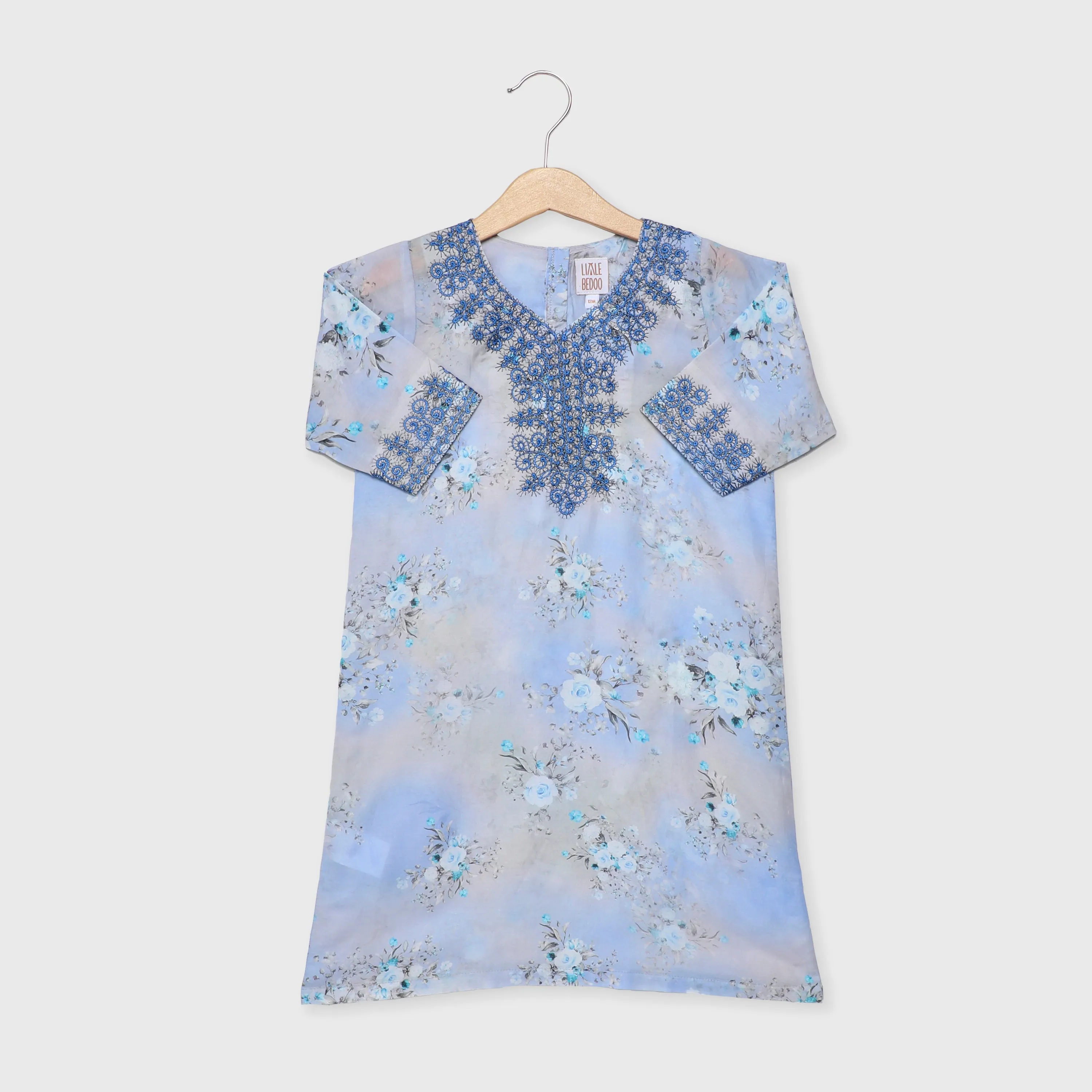 Jalabiya - Ferns and Petals Collection - Blue