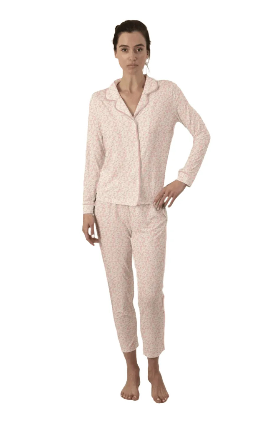 Jolene Long Pajama set in Cheetah Hearts