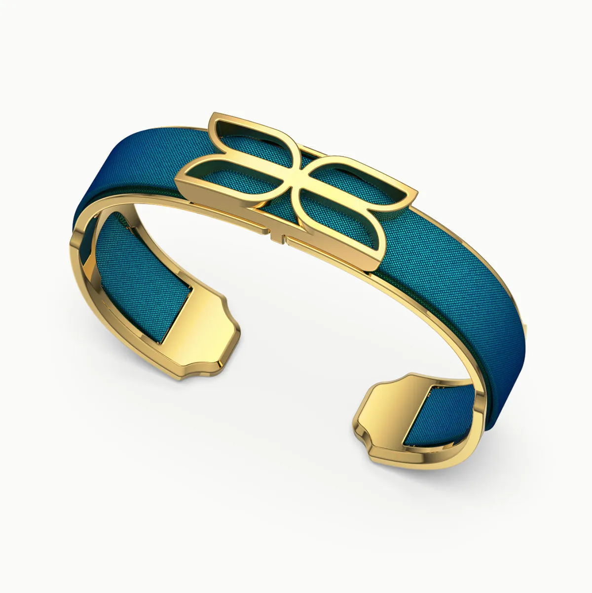 Kawung Silk Cuff - Peacock Green