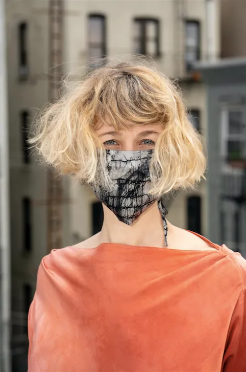 KES The Original Sustainable Washable Face Covering - Black Handkerchief Print