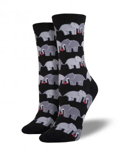 Ladies Elephant Love Graphic Socks