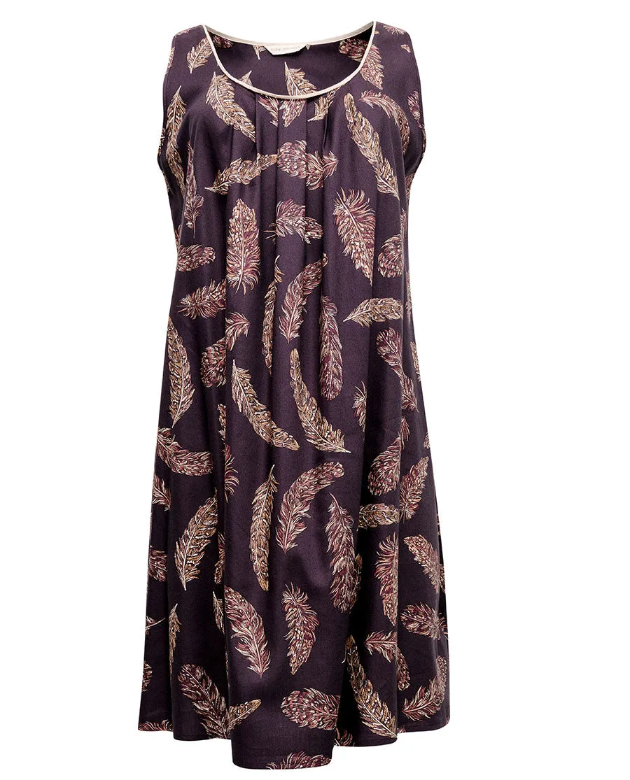 Lana Feather Print Short Nightdress