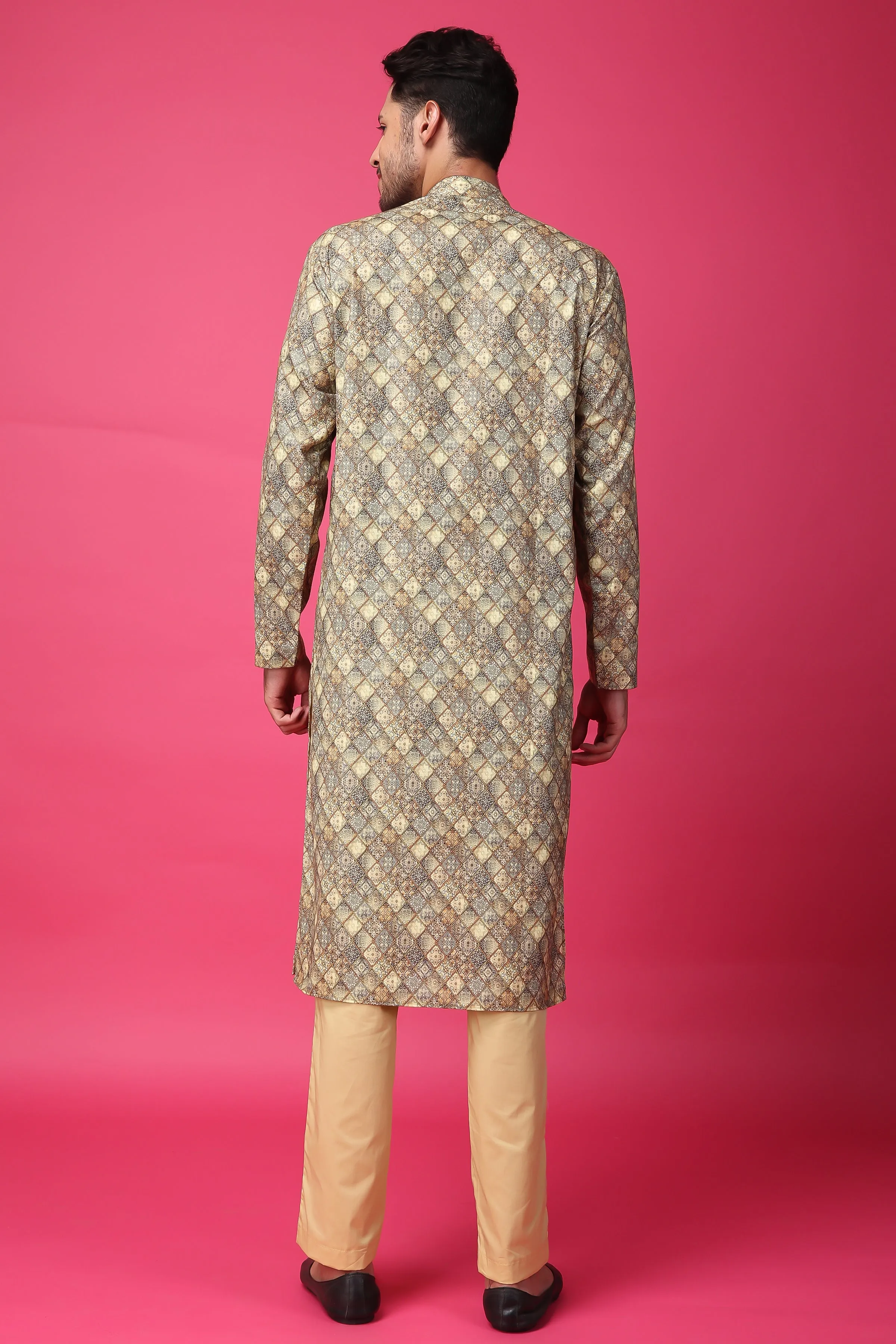 Latte Lustre Printed Kurta Pajama