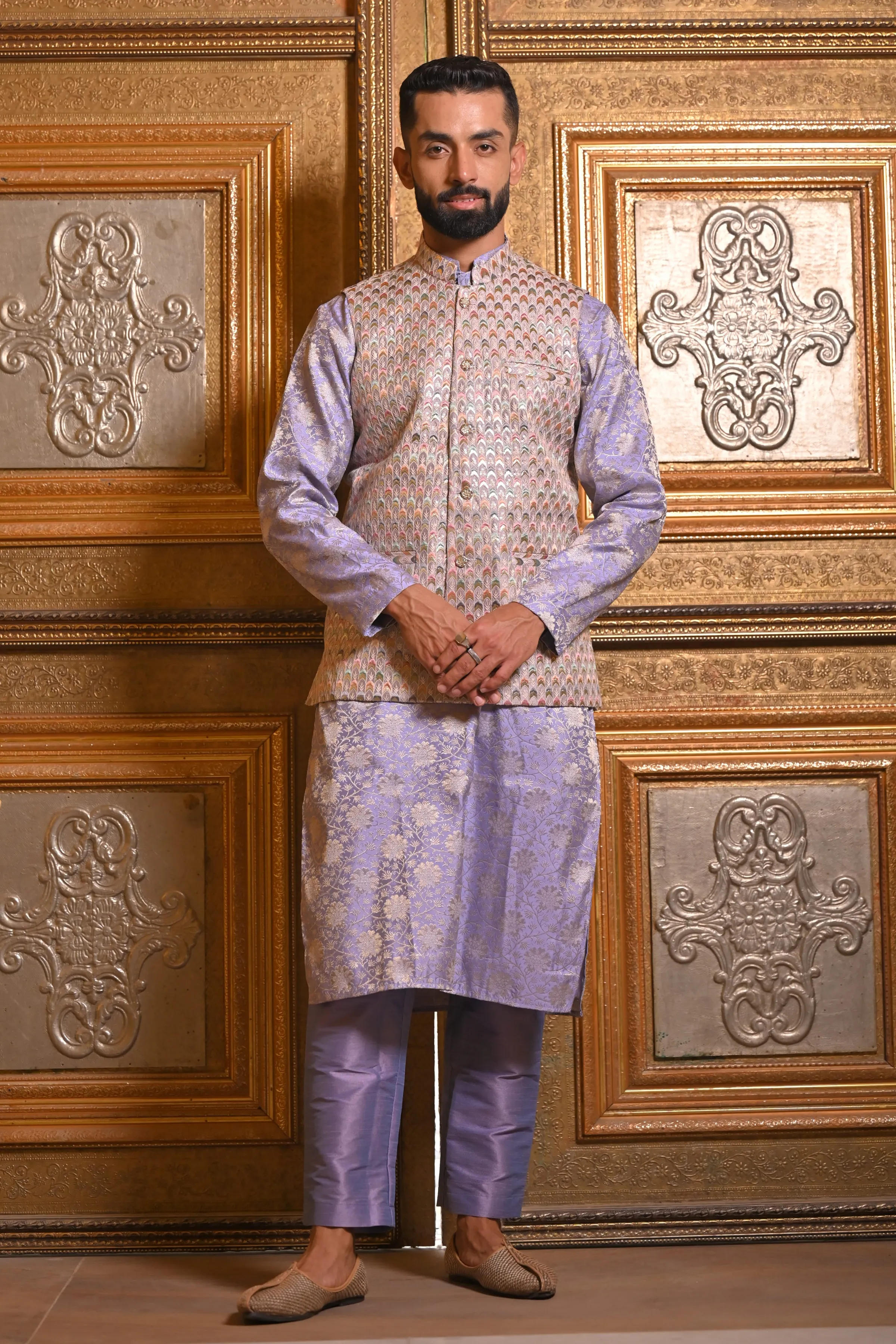 Lavender Sequin Kurta Vasket Set