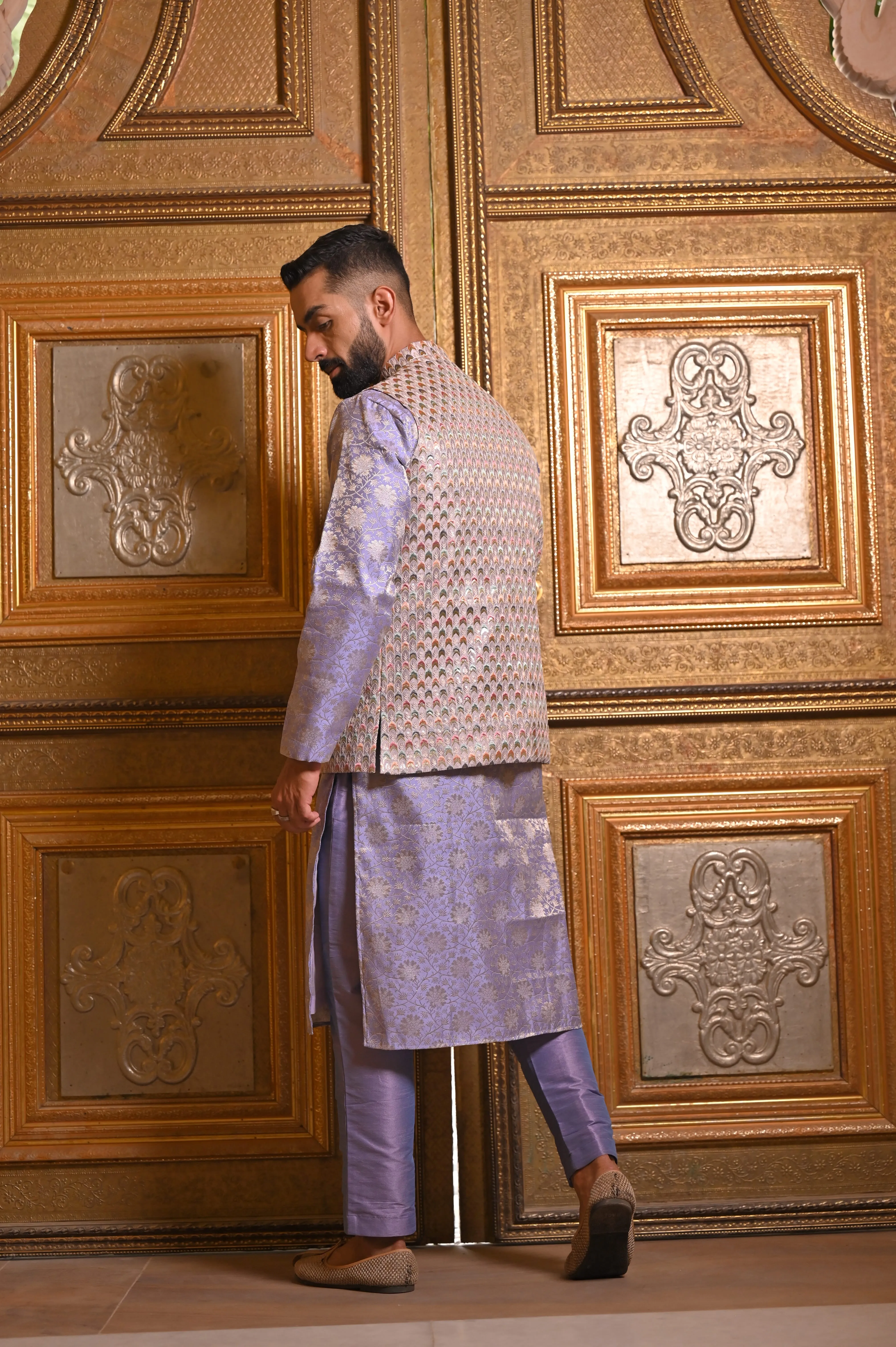 Lavender Sequin Kurta Vasket Set