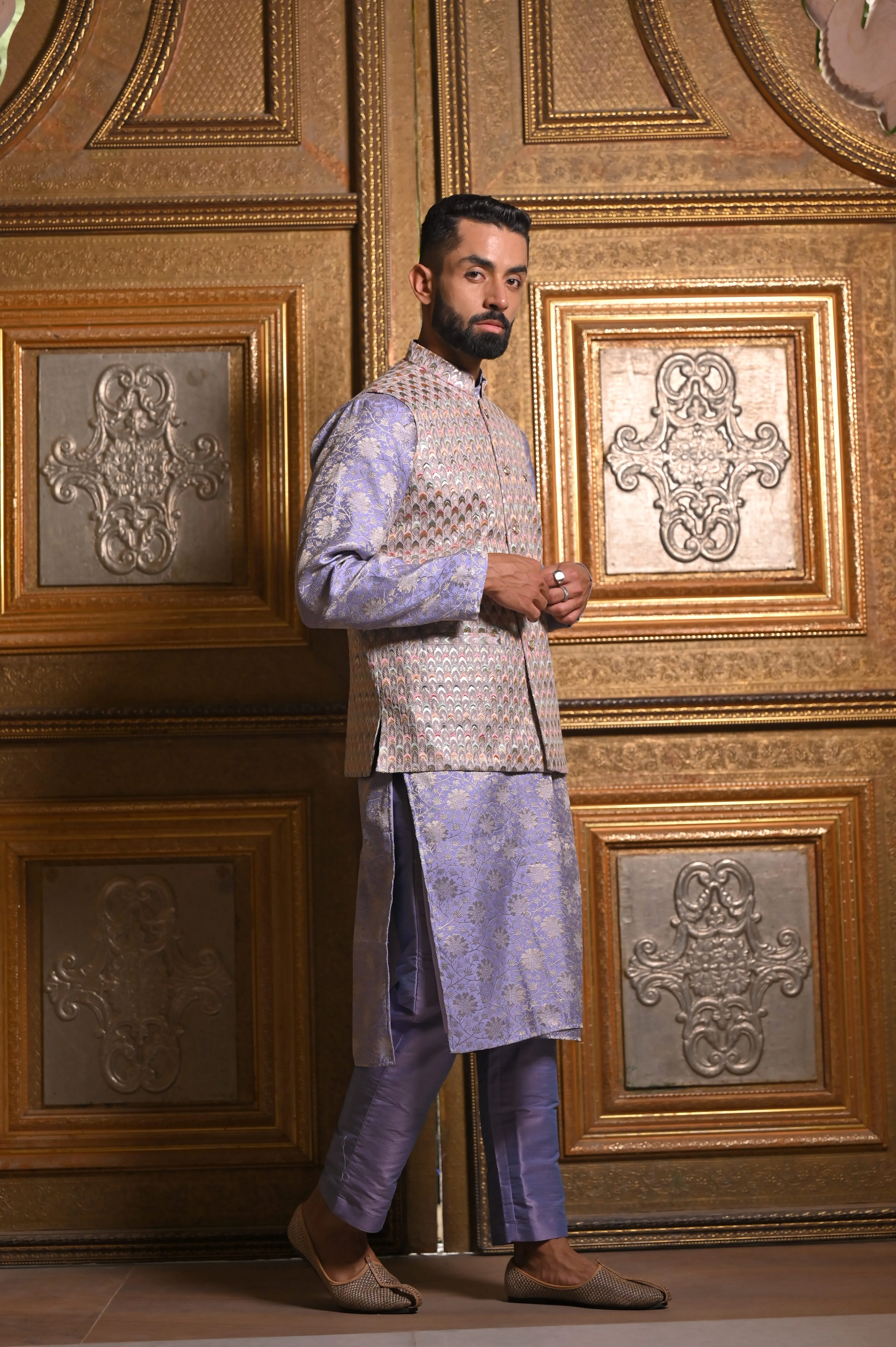 Lavender Sequin Kurta Vasket Set