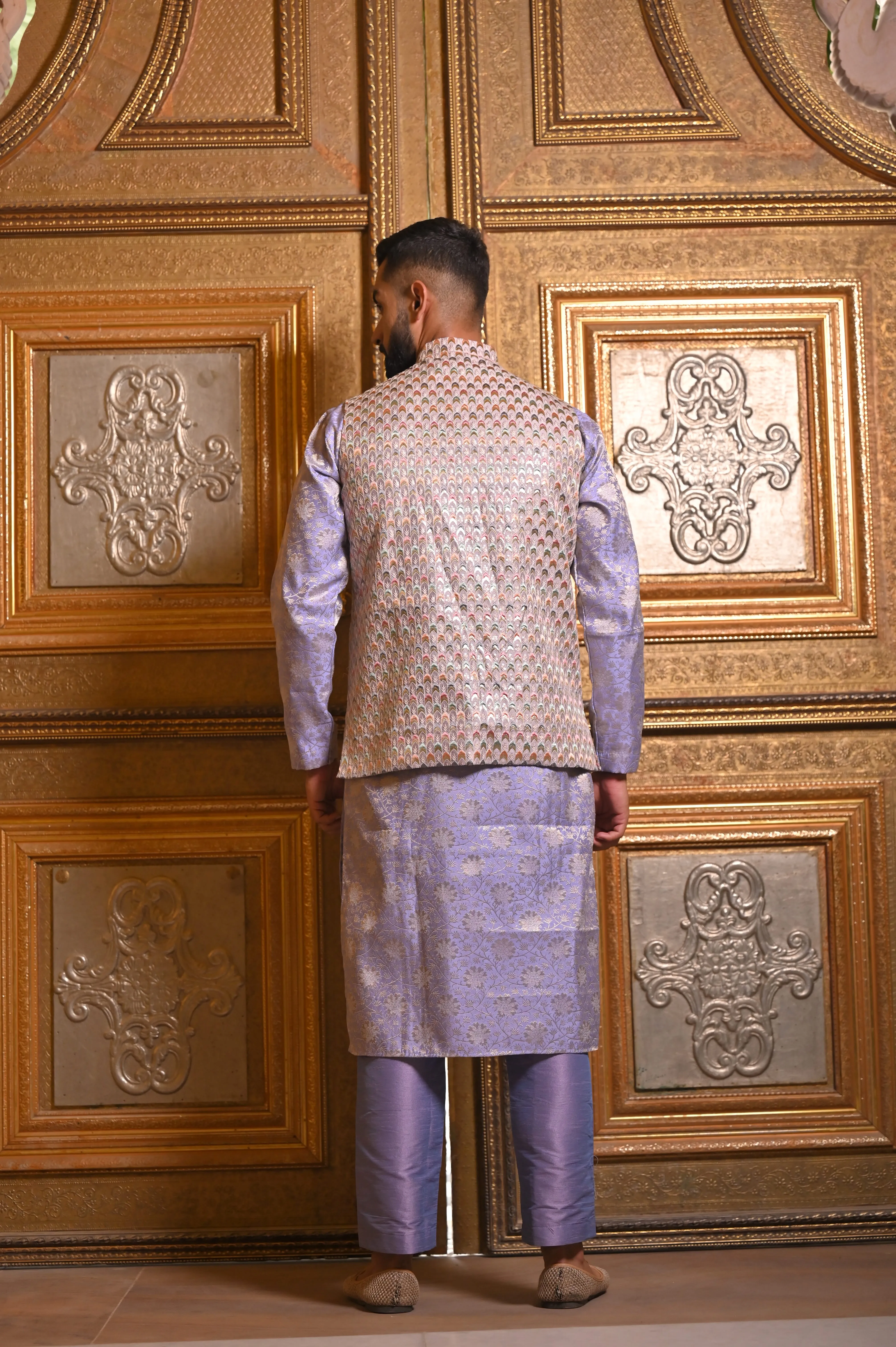 Lavender Sequin Kurta Vasket Set