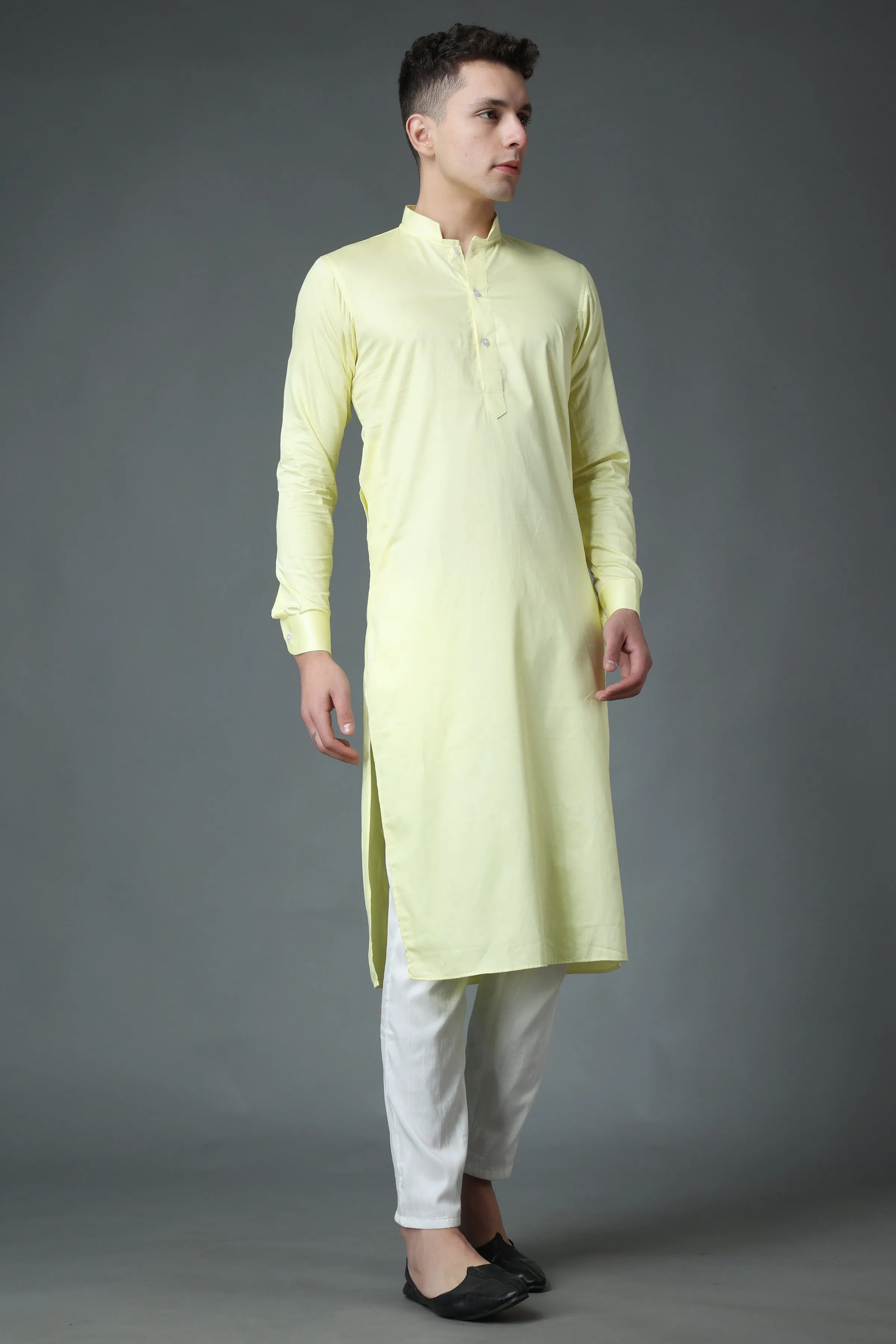 Lemon Ice Cotton Kurta Pajama