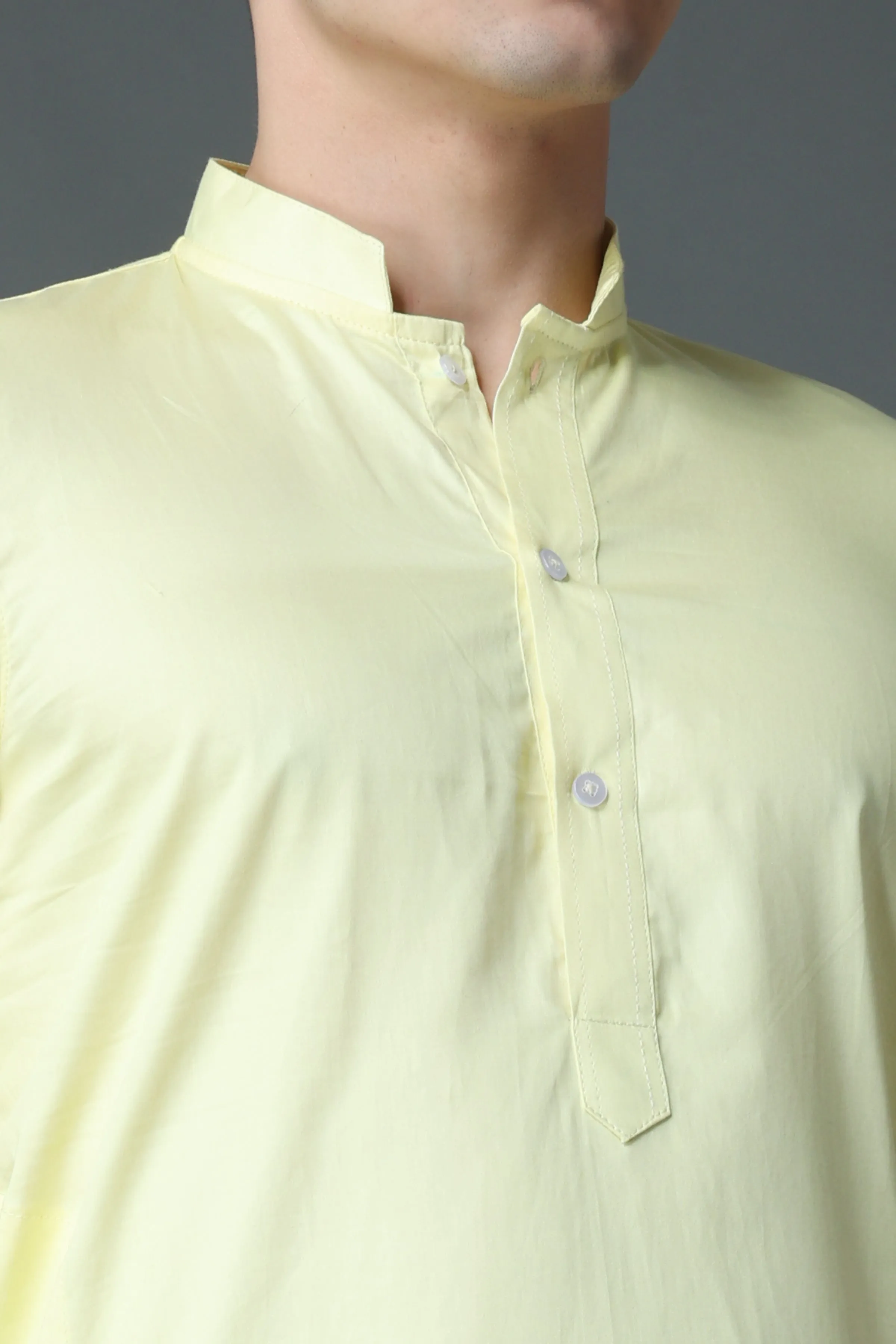 Lemon Ice Cotton Kurta Pajama