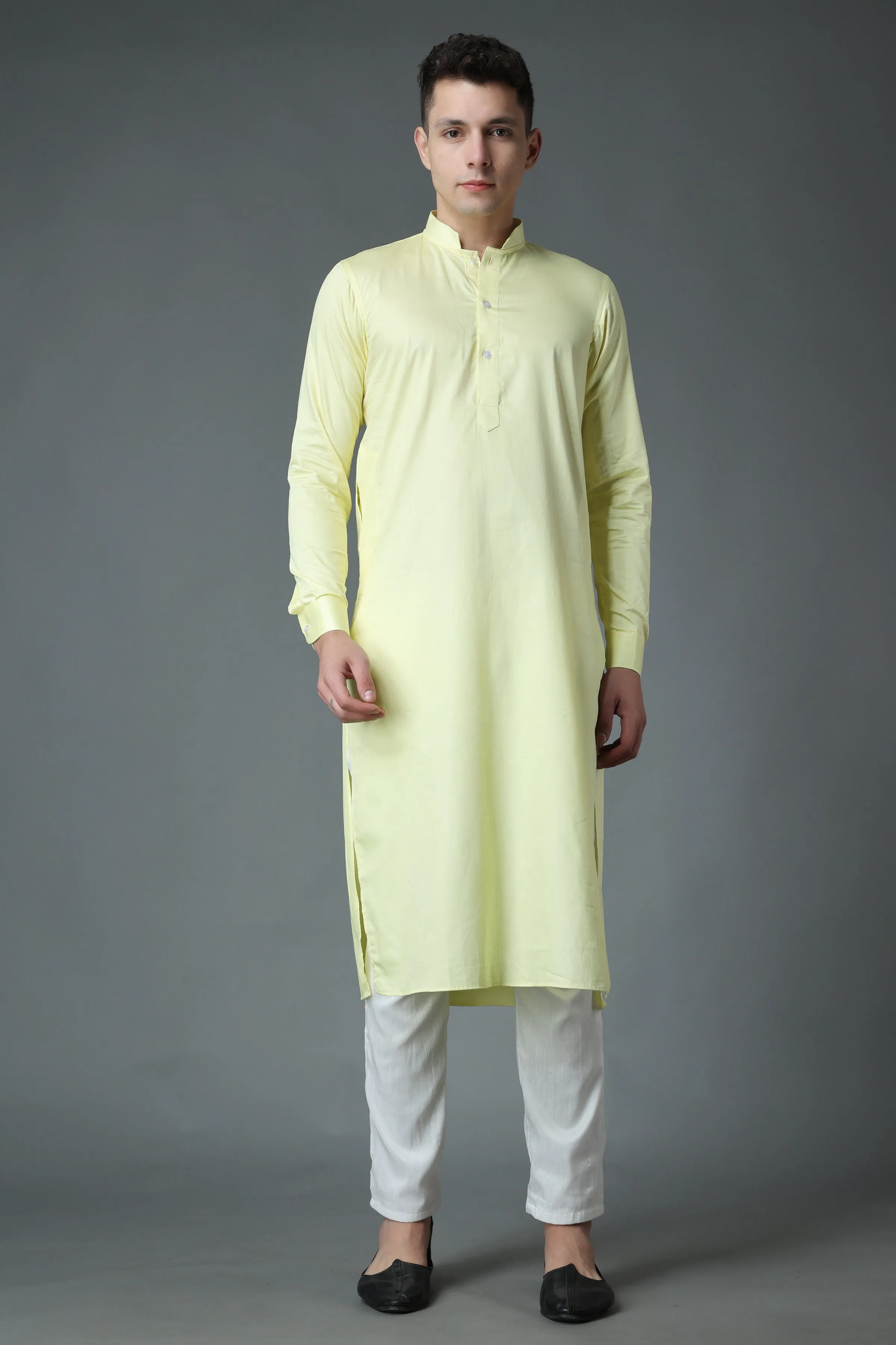 Lemon Ice Cotton Kurta Pajama