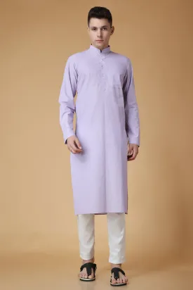 Lilac Lustre Cotton Kurta Pajama