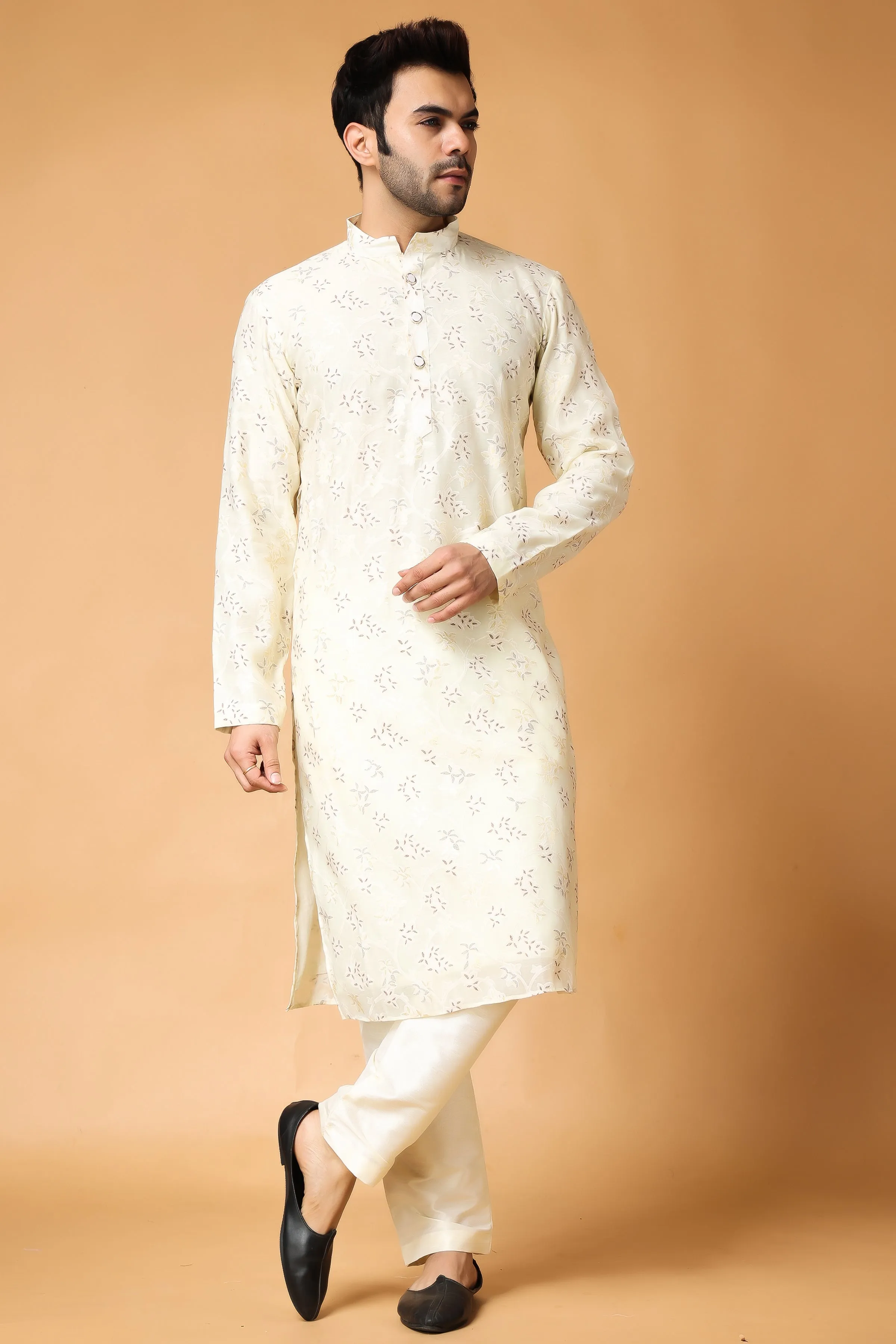 Lime Printed Modal Kurta