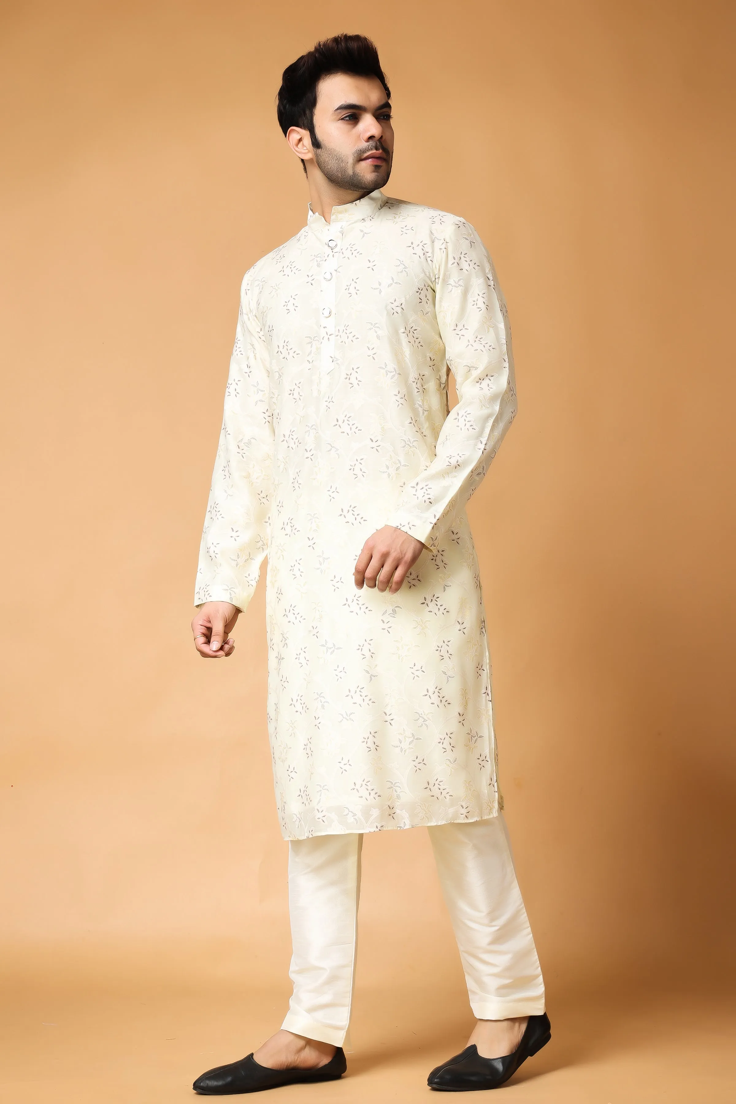 Lime Printed Modal Kurta