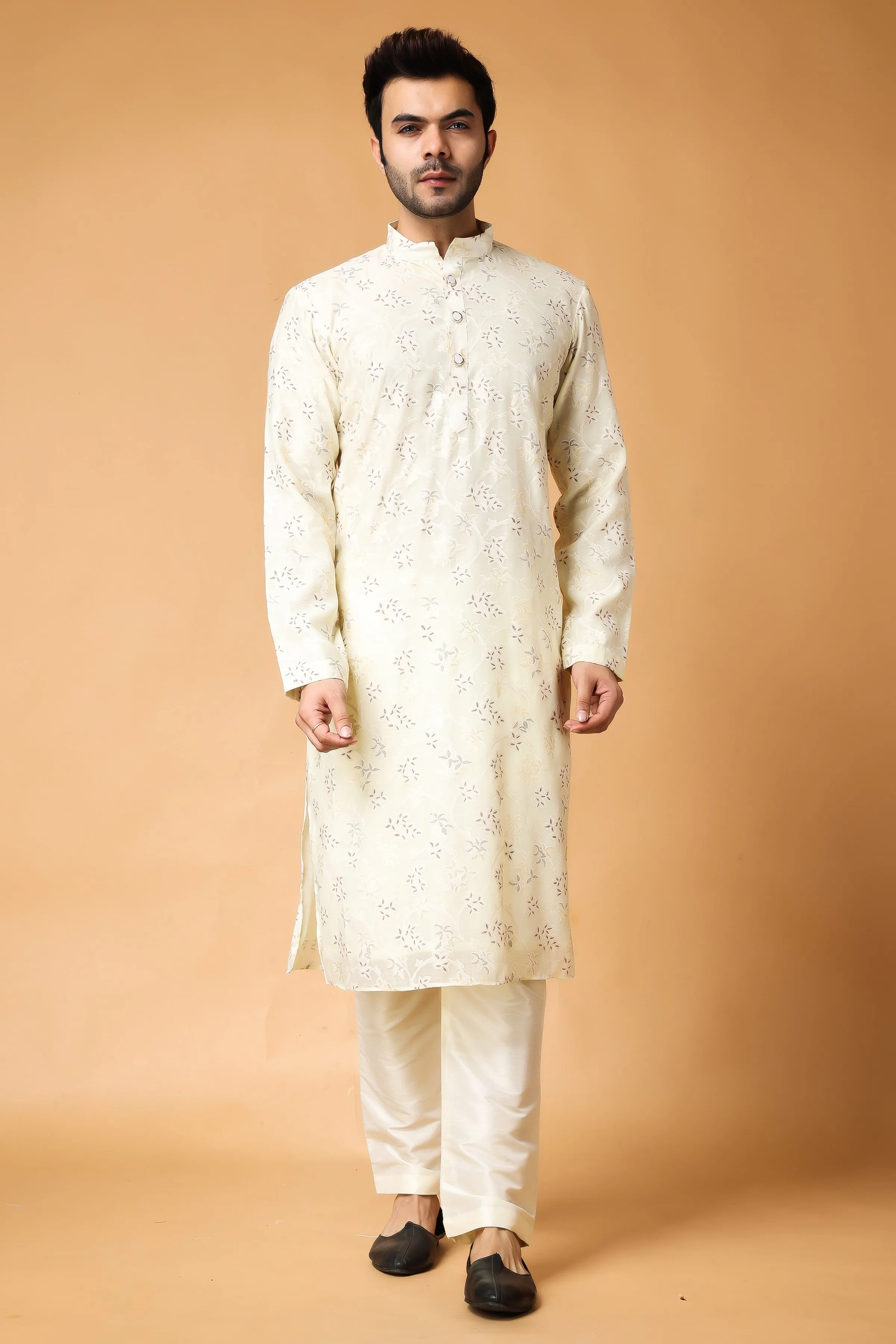 Lime Printed Modal Kurta