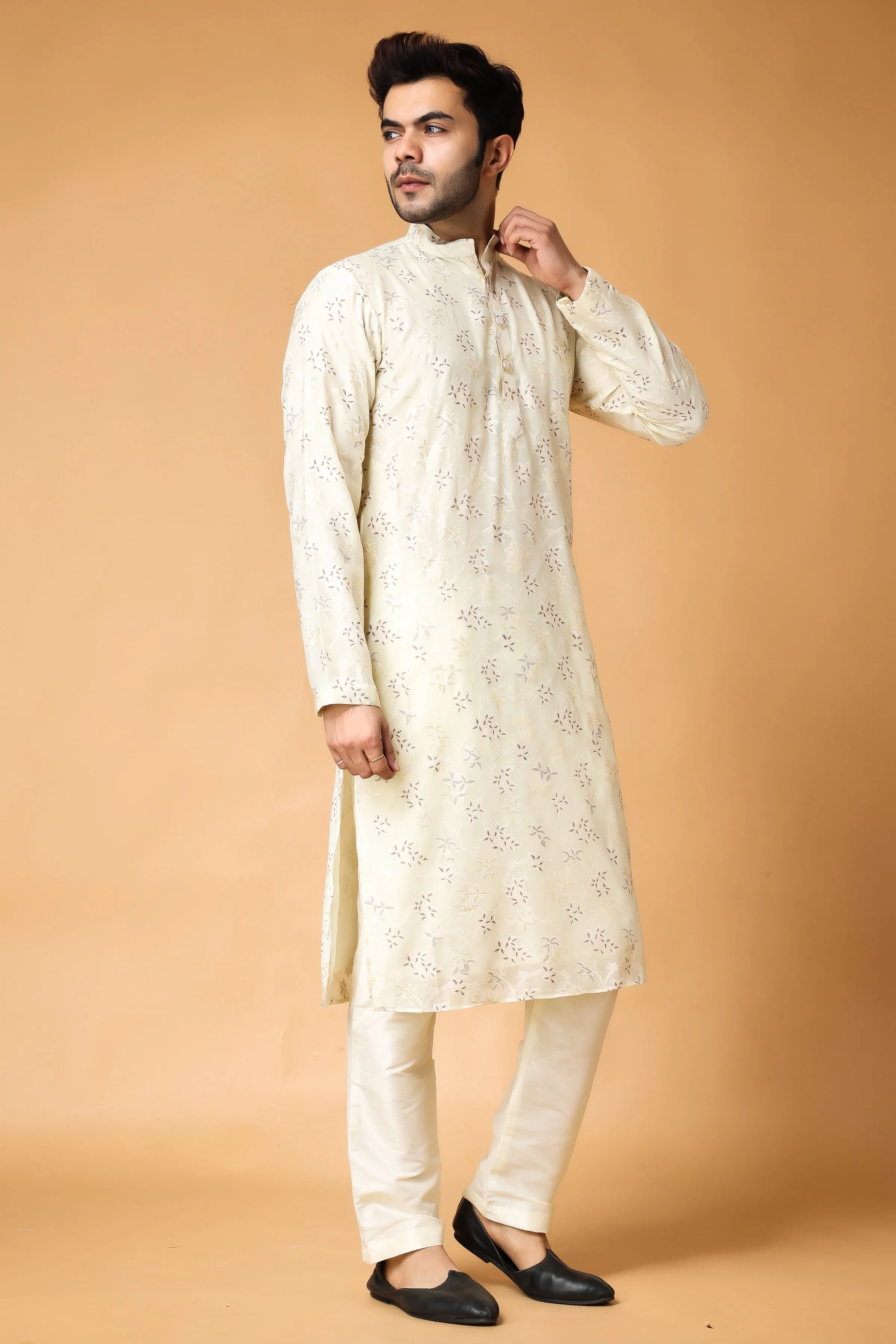 Lime Printed Modal Kurta