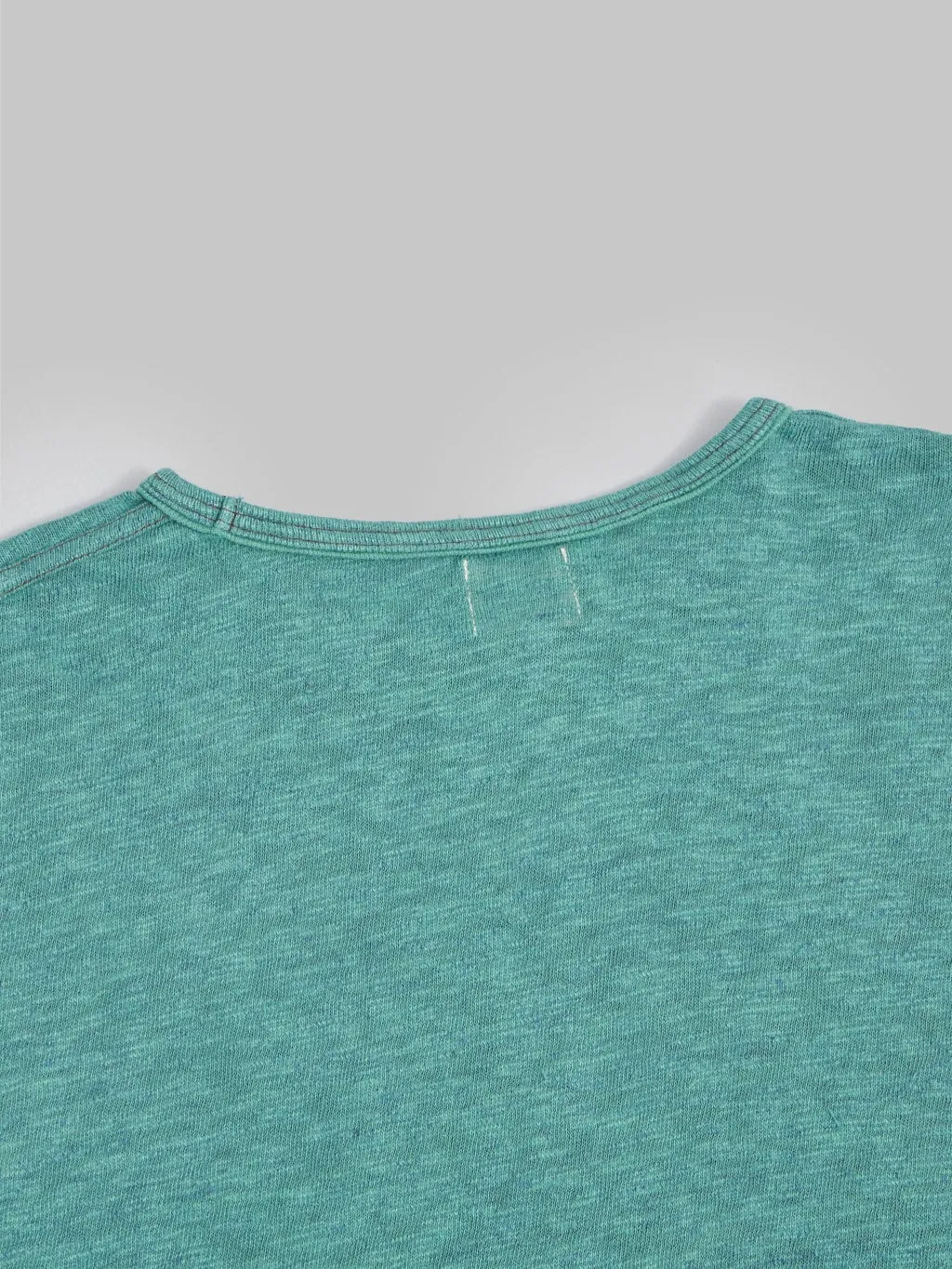 Loop & Weft Super Slub Tube Knit Double Binder Crewneck T-Shirt Ocean Green