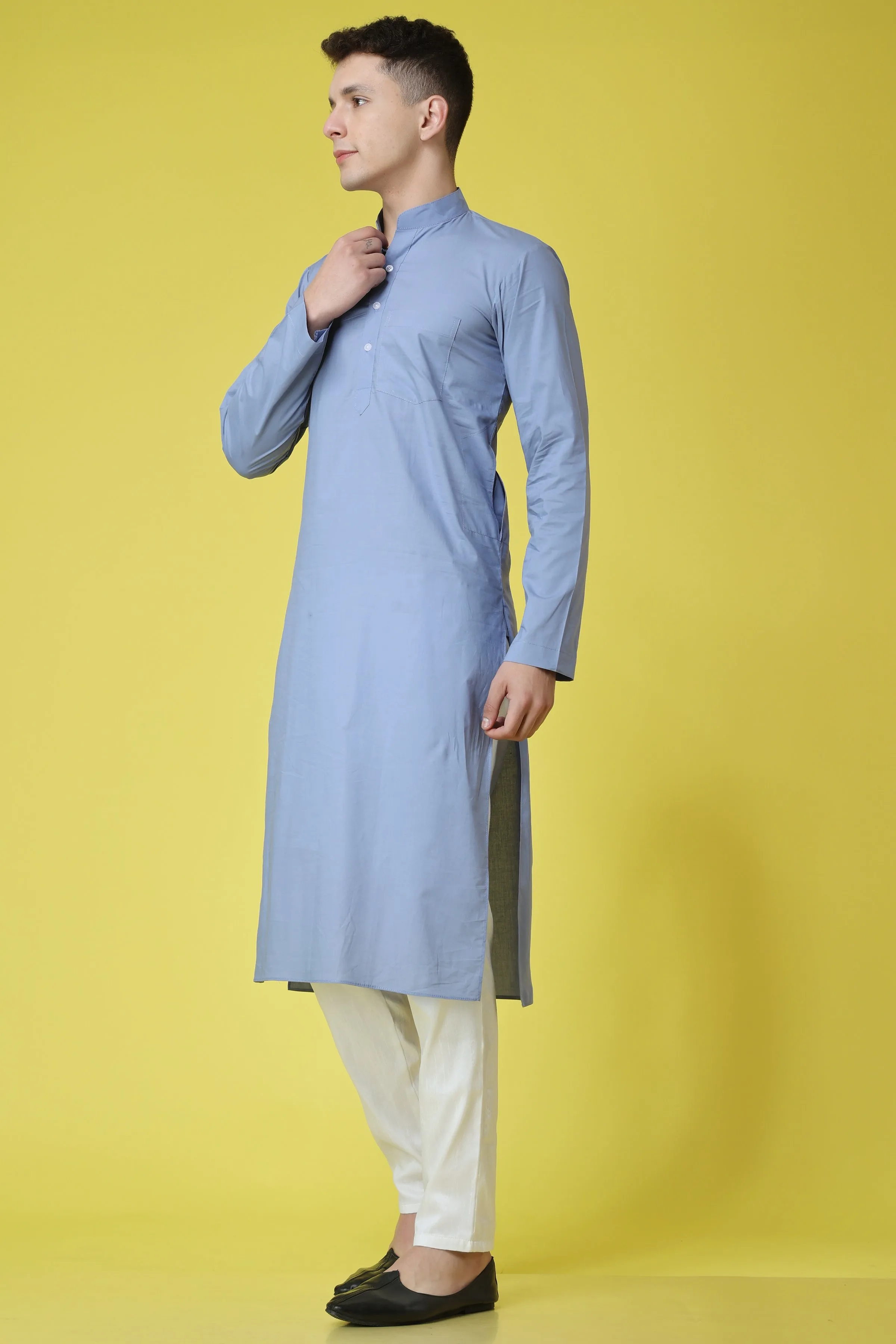 Marble Grey Cotton Kurta Pajama