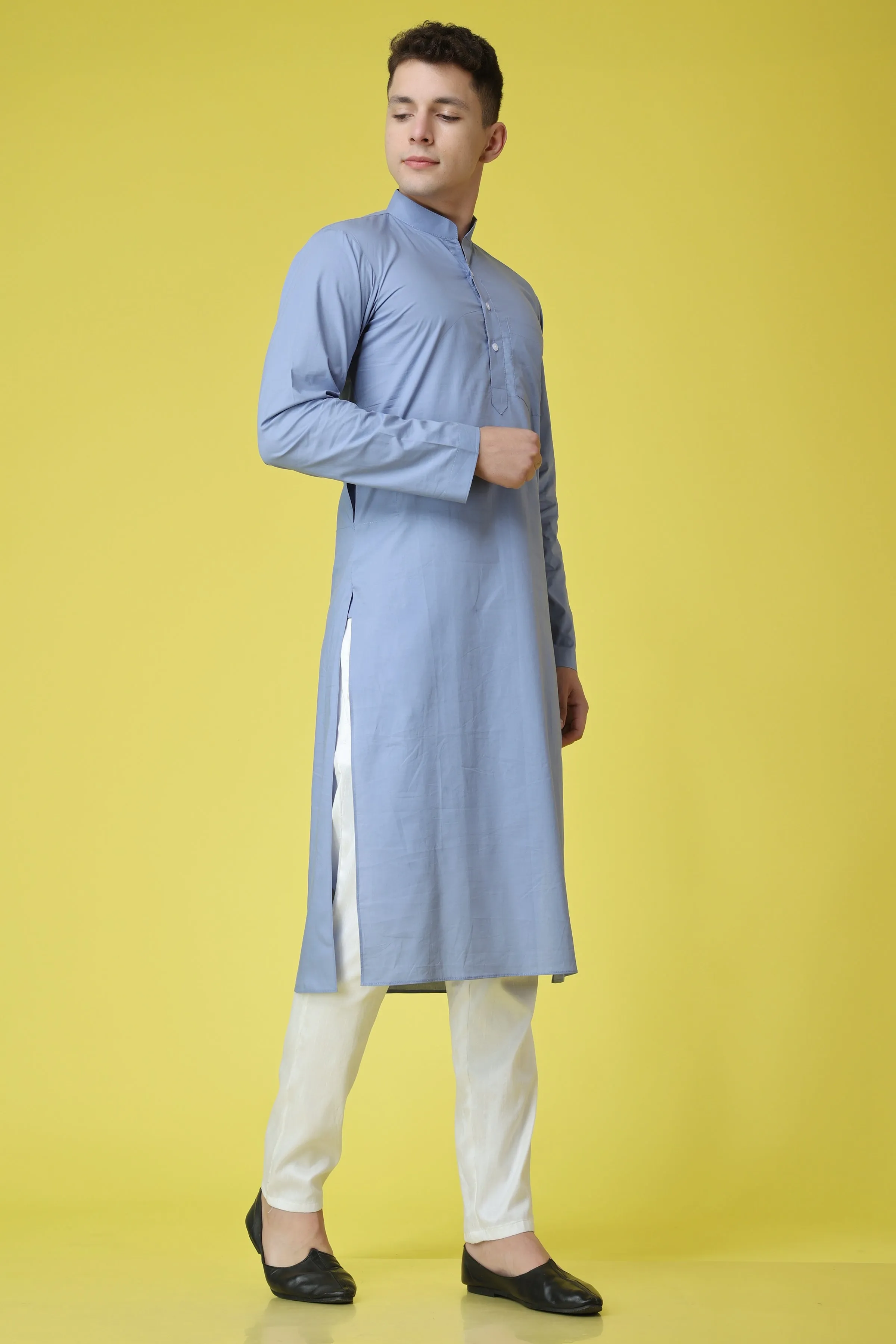 Marble Grey Cotton Kurta Pajama