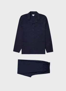 Men's Cotton Flannel Pyjama Set in Navy