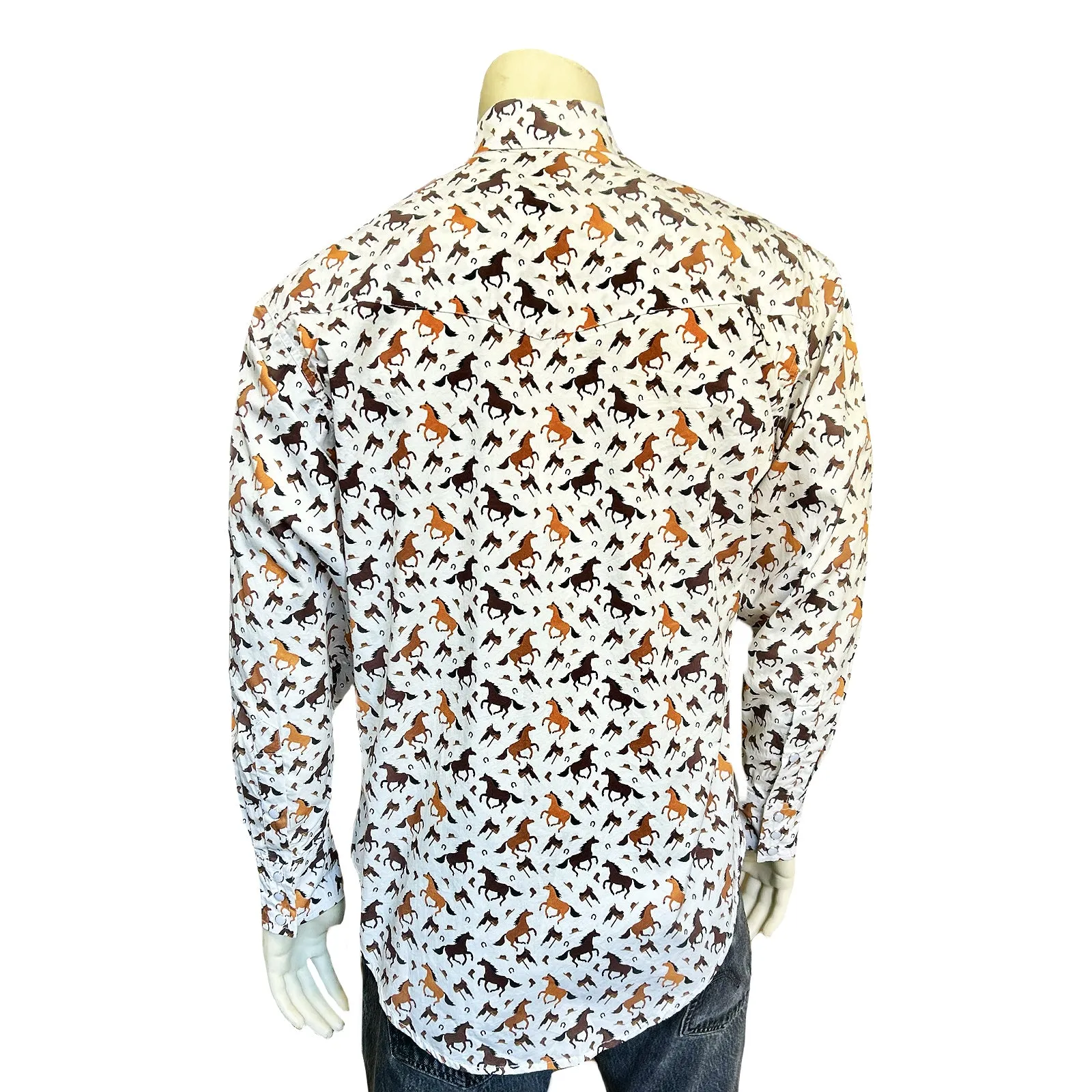 Men's Horse Print Western Shirt