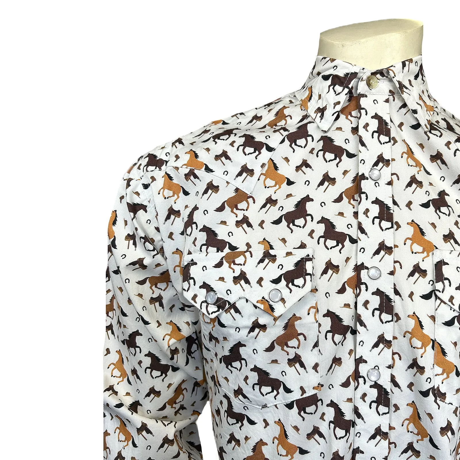 Men's Horse Print Western Shirt