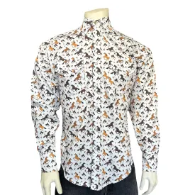 Men's Horse Print Western Shirt