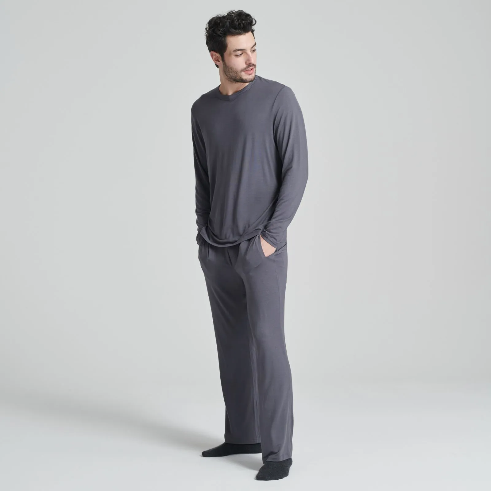 Men's Long Sleeve Tee-Pajama Pant Set