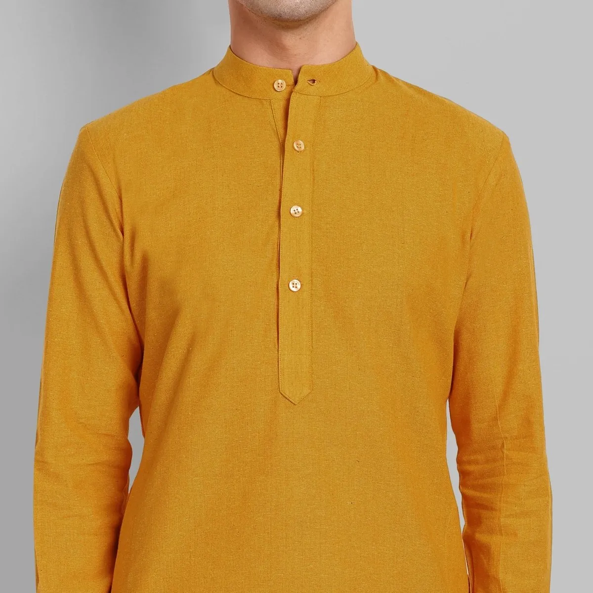 MEN'S MASTARD KURTA PANT SET