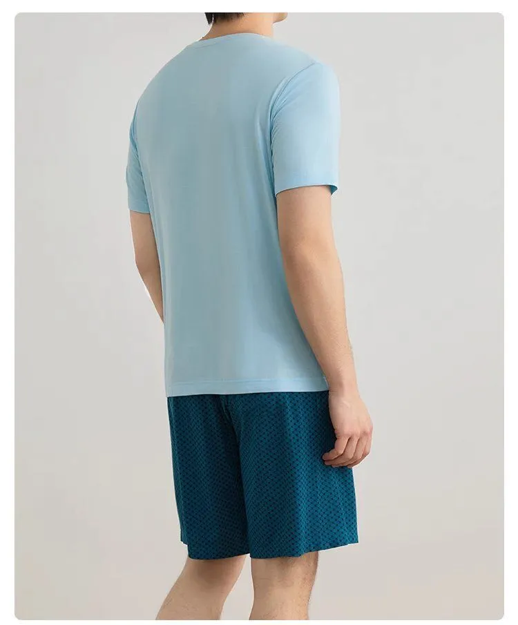 Men's Modal Short Sleeved Sleepwear Set