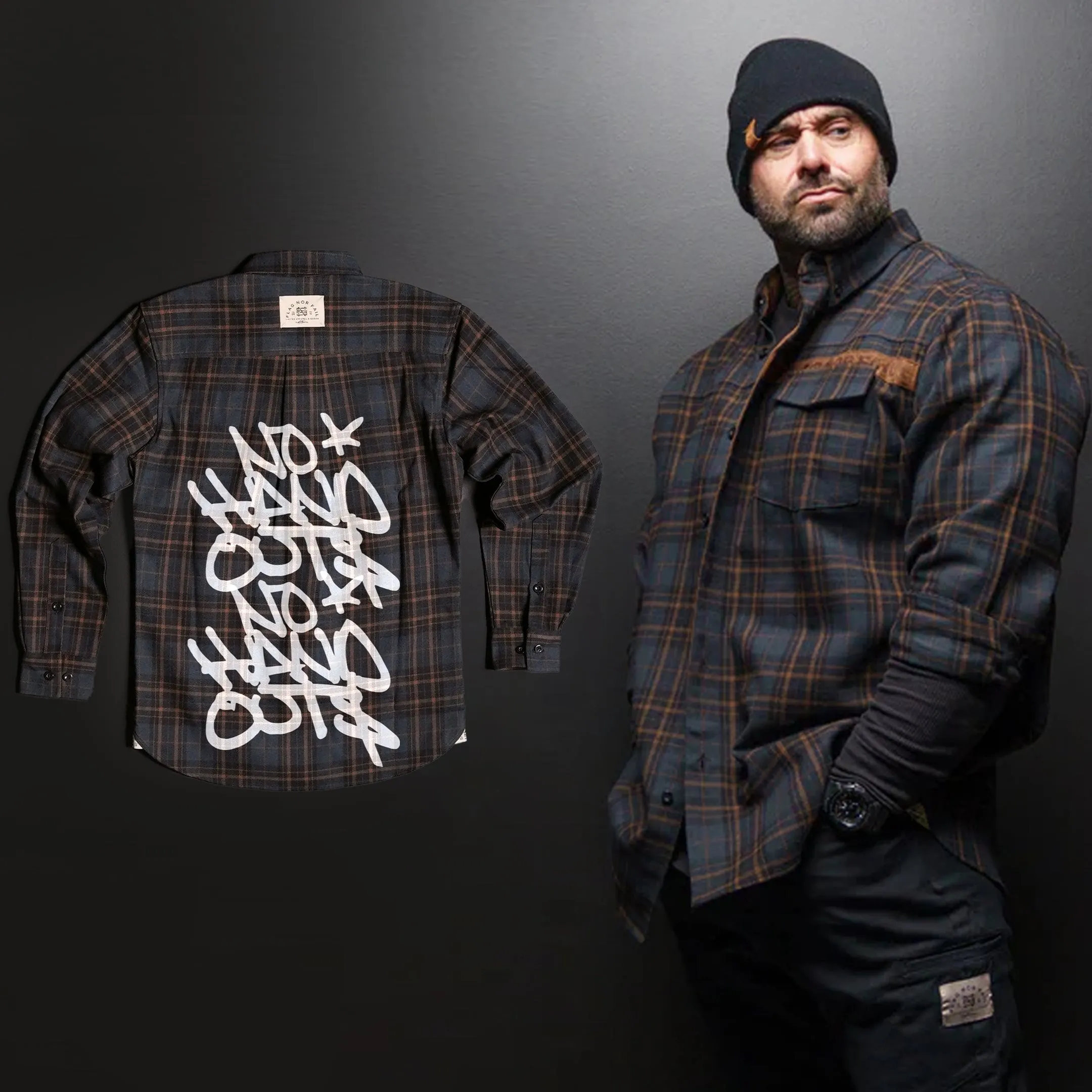 MEN'S NO HANDOUTS X FOREVER FLANNEL - NAVY